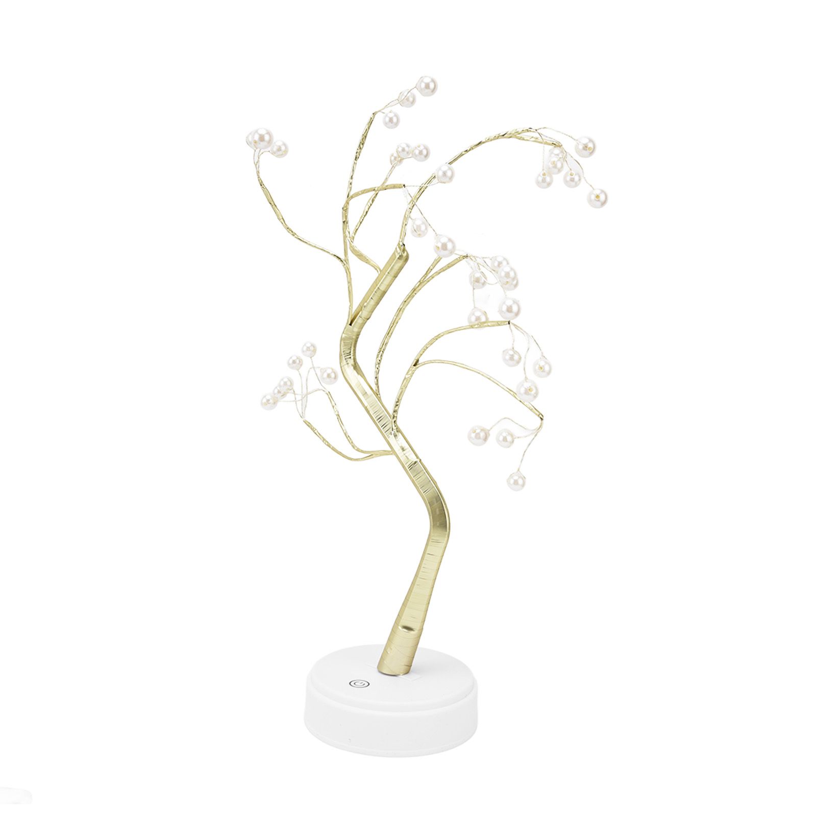 Tabletop Bonsai Tree Lamp Adjustable Safe Use Stable Night Light with Copper Wire USB Cable for Home Christmas Office36L Pearl Warm Light - Image 5