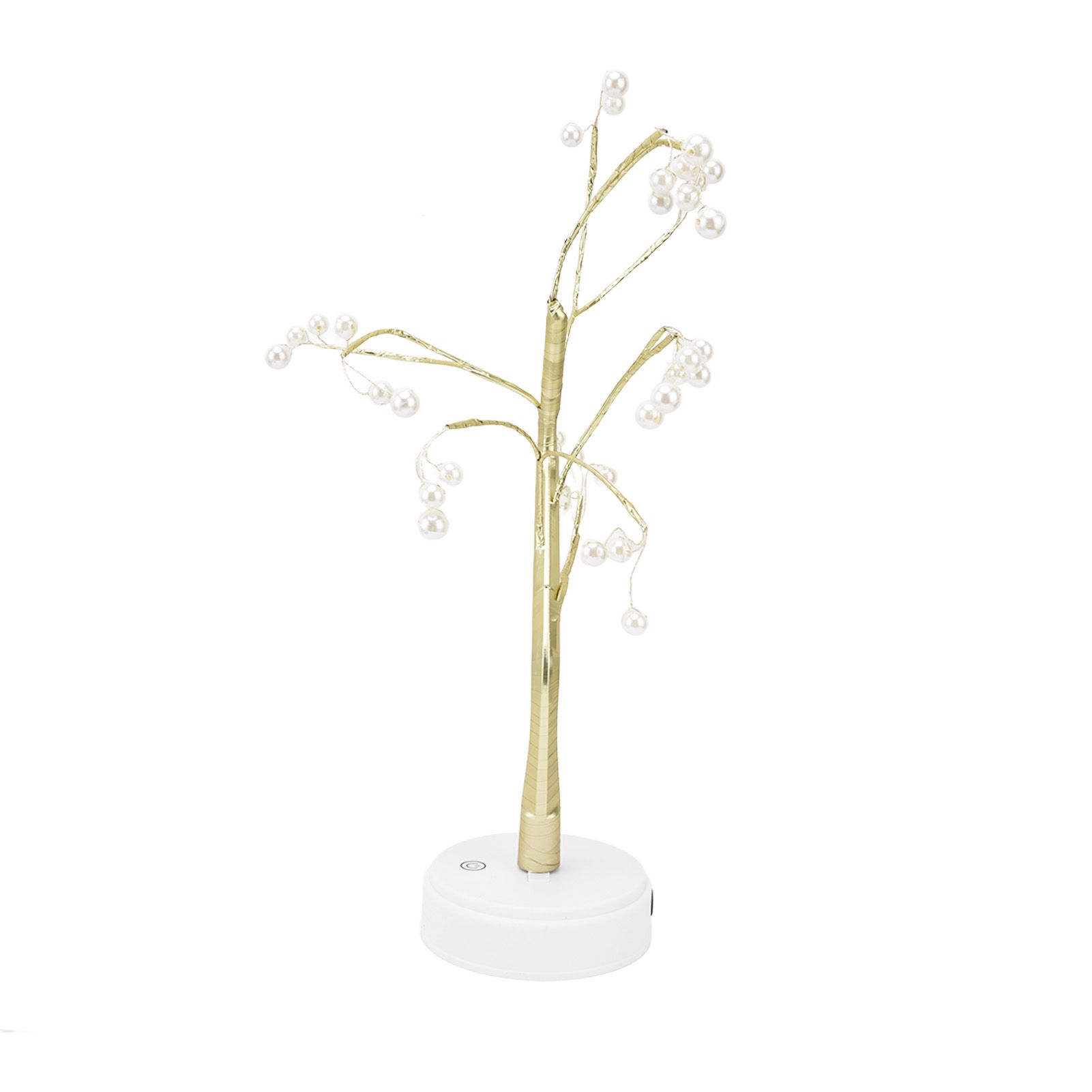 Tabletop Bonsai Tree Lamp Adjustable Safe Use Stable Night Light with Copper Wire USB Cable for Home Christmas Office36L Pearl Warm Light - Image 7
