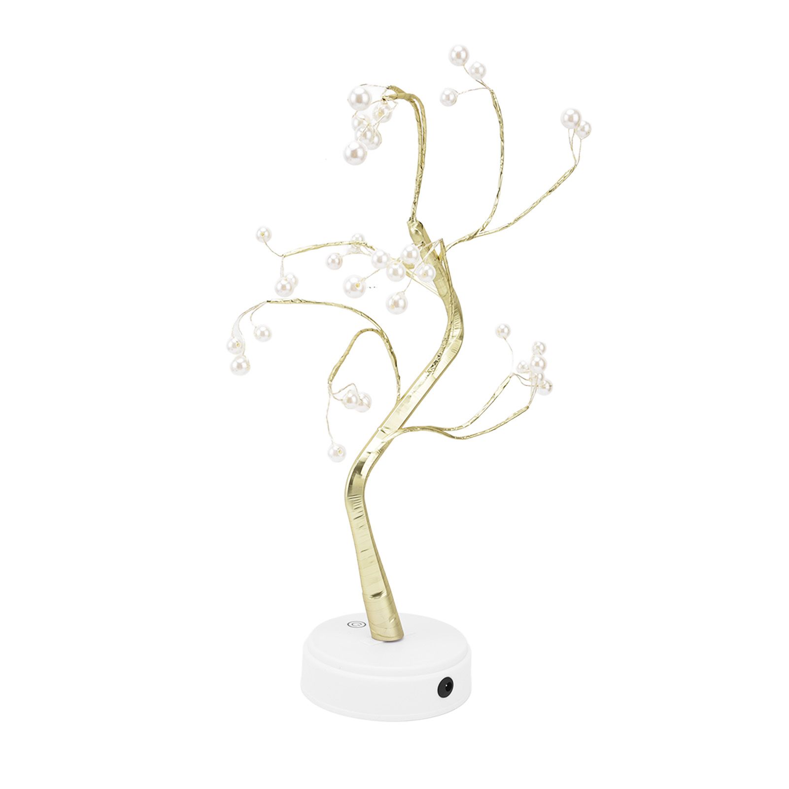 Tabletop Bonsai Tree Lamp Adjustable Safe Use Stable Night Light with Copper Wire USB Cable for Home Christmas Office36L Pearl Warm Light - Image 8