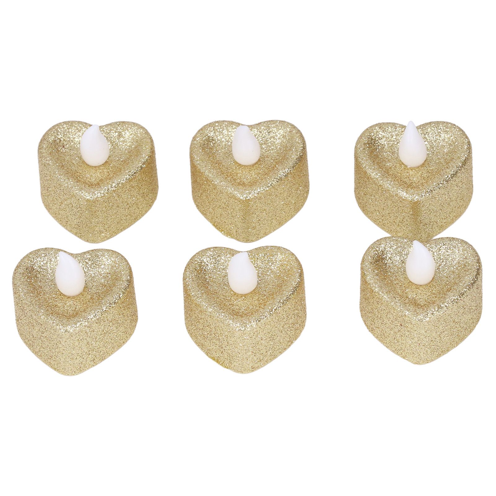 6PCS Heart Candle Light Heart Shaped Design Environmental Fine Workmanship LED Candle Light - Image 1