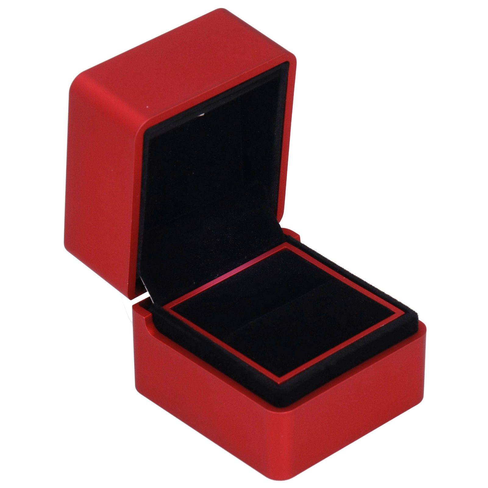 Velvet Ring Box LED Light Eco Friendly Safe Poisonless Elegant Design Romantic Ambience Engagement Ring BoxRed - Image 3