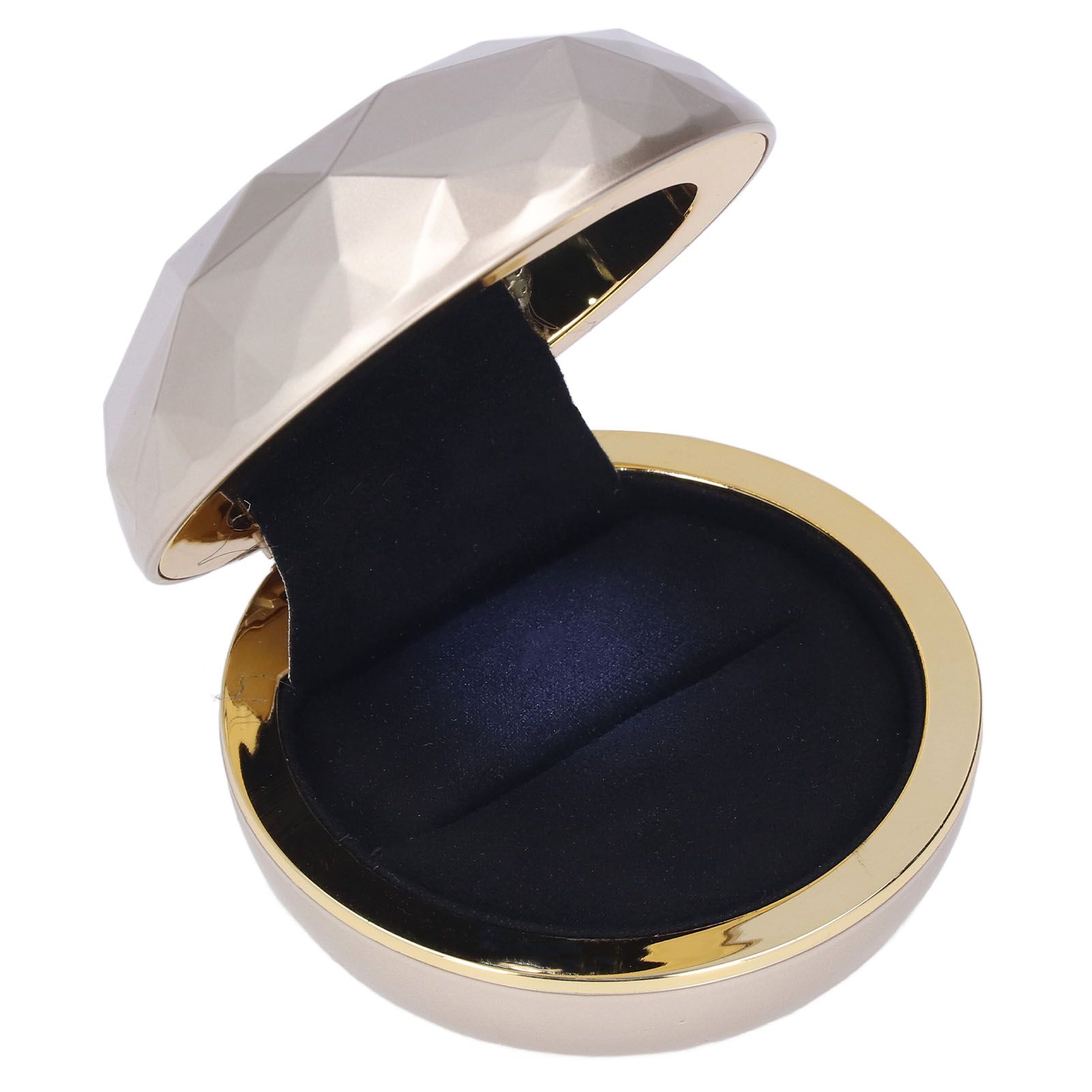 LED Rings Box Luxurious Elegant Frosted Treatment Soft Velour Good Texture Jewelry Gift Box for Engagement Wedding - Image 4