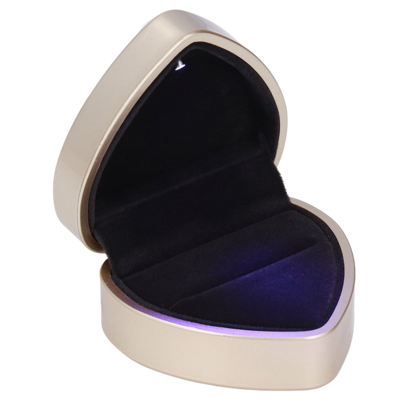 LED Rings Box Luxurious Elegant Frosted Treatment Soft Velour Good Texture Jewelry Gift Box for Engagement Wedding - Image 8