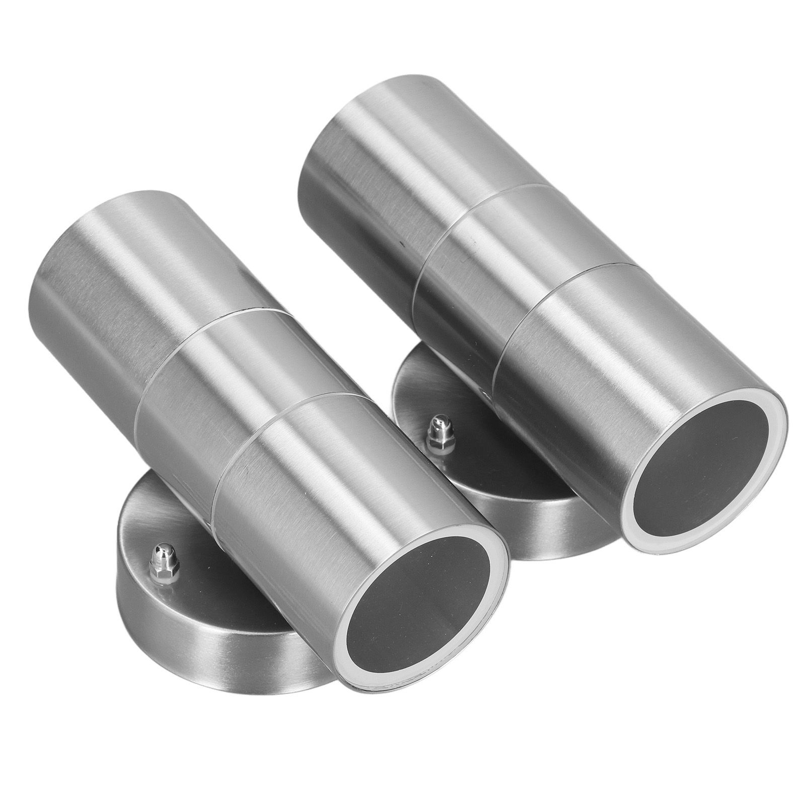2Pcs GU10 Stainless Steel Outdoor Wall Sconce Waterproof LED Cylinder Up Down Wall Light for Yard Villas Living Rooms 220‑240VStainless Steel Color - Image 3