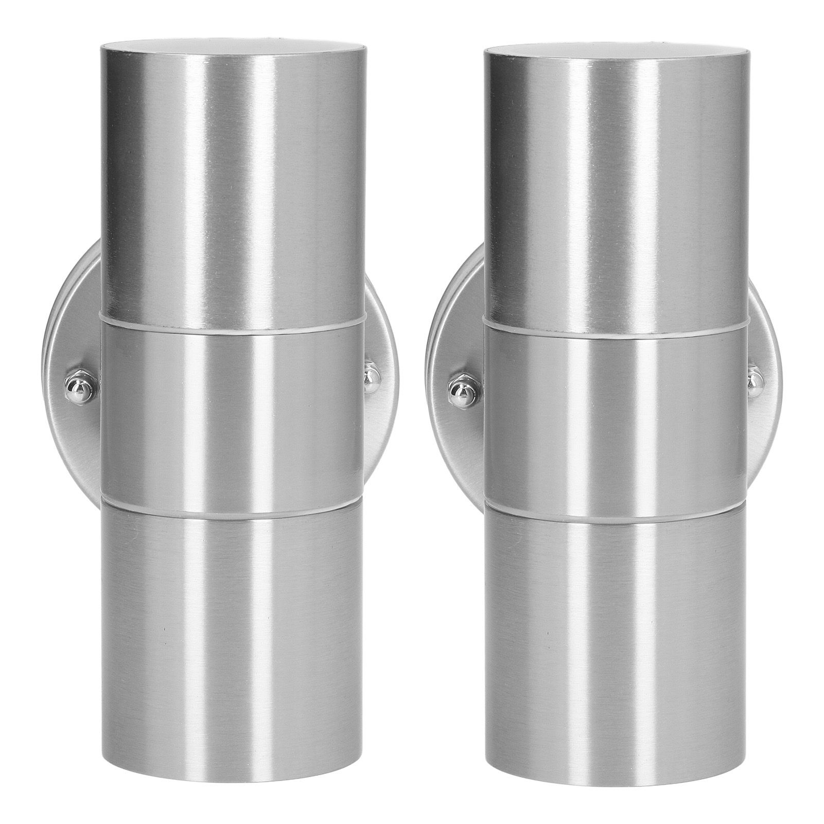 2Pcs GU10 Stainless Steel Outdoor Wall Sconce Waterproof LED Cylinder Up Down Wall Light for Yard Villas Living Rooms 220‑240VStainless Steel Color - Image 4