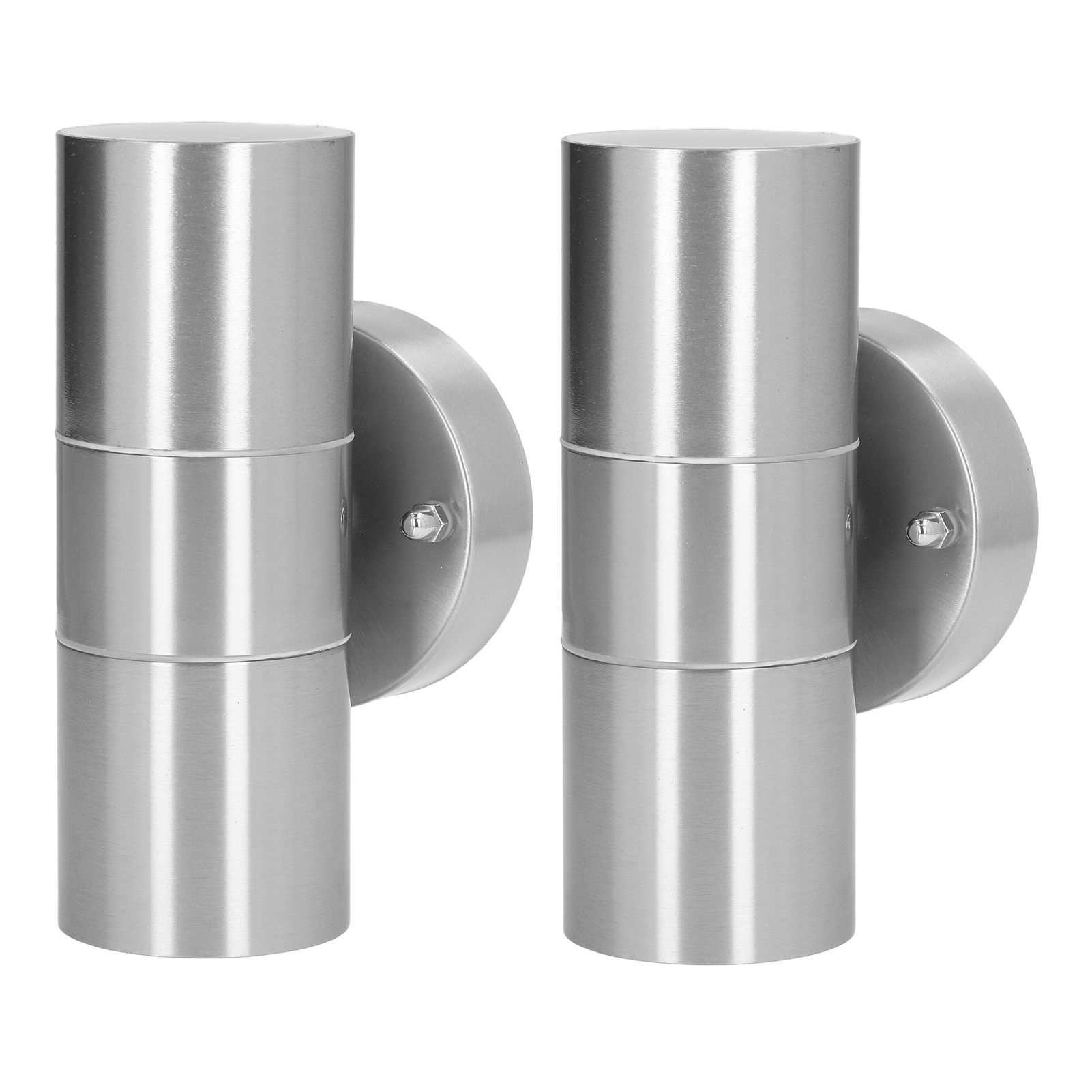 2Pcs GU10 Stainless Steel Outdoor Wall Sconce Waterproof LED Cylinder Up Down Wall Light for Yard Villas Living Rooms 220‑240VStainless Steel Color - Image 5