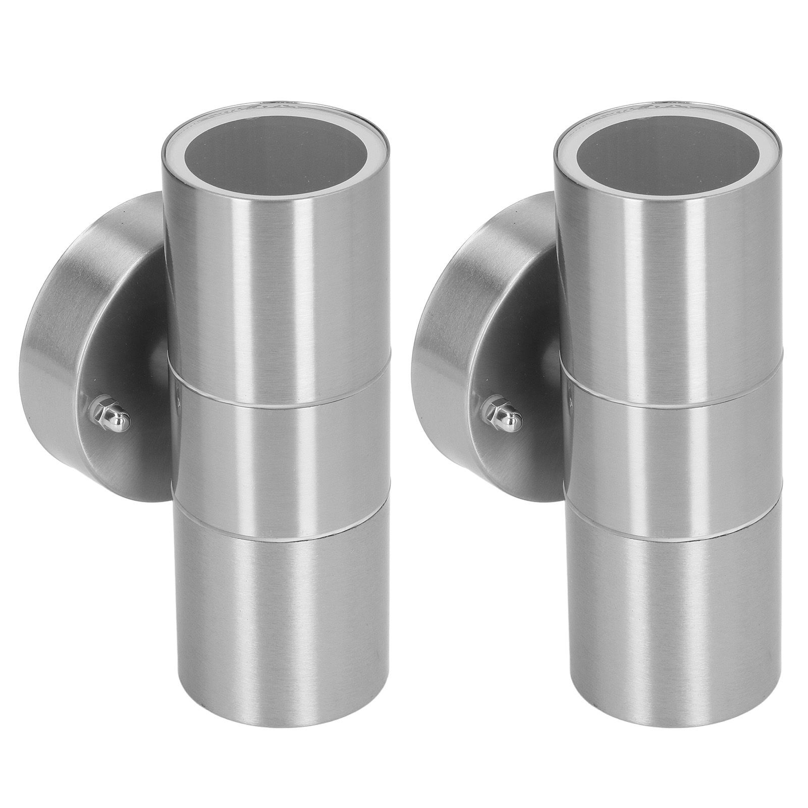 2Pcs GU10 Stainless Steel Outdoor Wall Sconce Waterproof LED Cylinder Up Down Wall Light for Yard Villas Living Rooms 220‑240VStainless Steel Color - Image 6