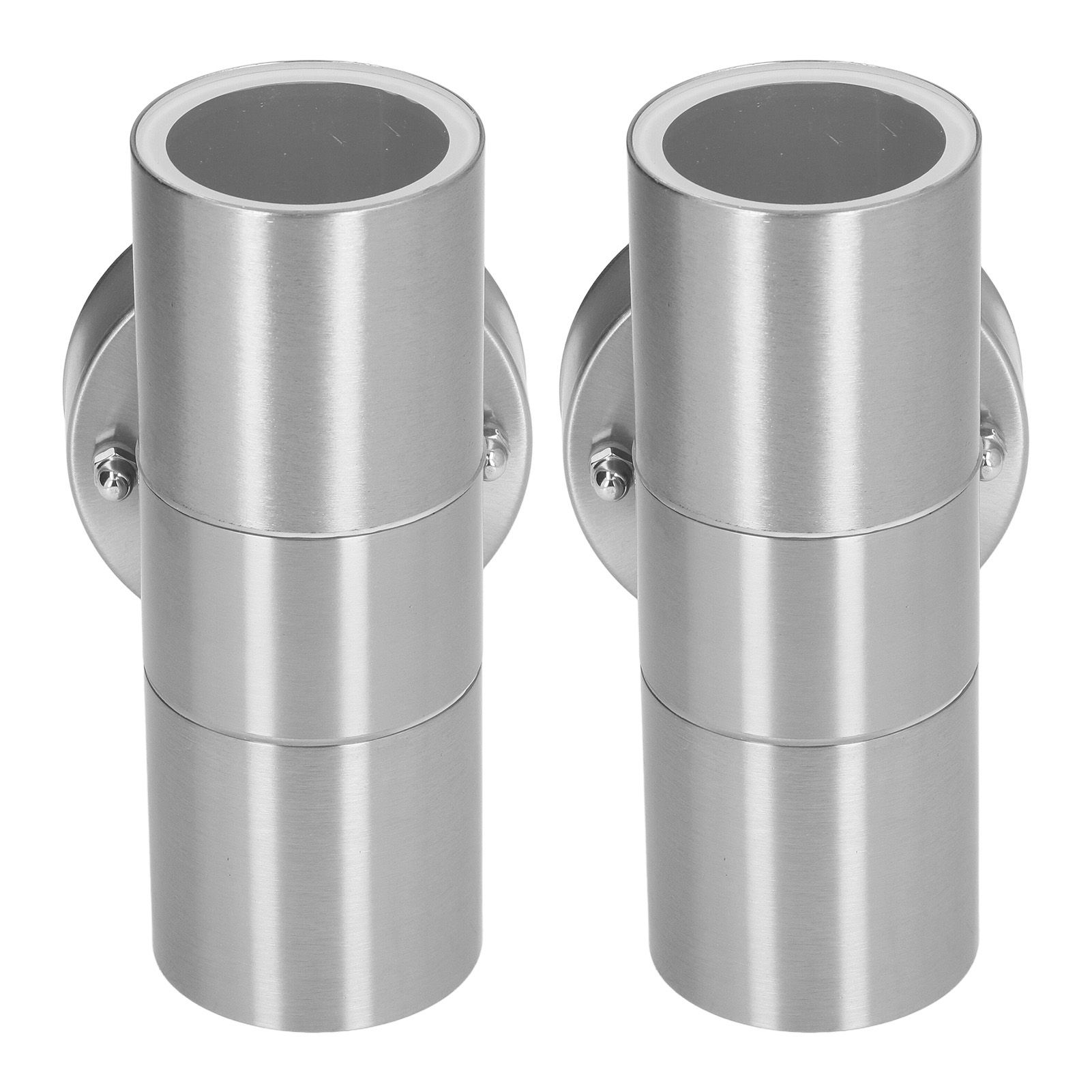 2Pcs GU10 Stainless Steel Outdoor Wall Sconce Waterproof LED Cylinder Up Down Wall Light for Yard Villas Living Rooms 220‑240VStainless Steel Color - Image 7
