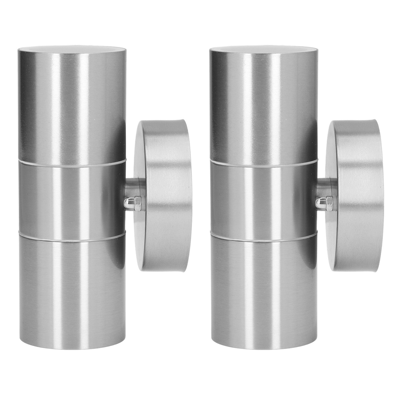 2Pcs GU10 Stainless Steel Outdoor Wall Sconce Waterproof LED Cylinder Up Down Wall Light for Yard Villas Living Rooms 220‑240VStainless Steel Color - Image 8