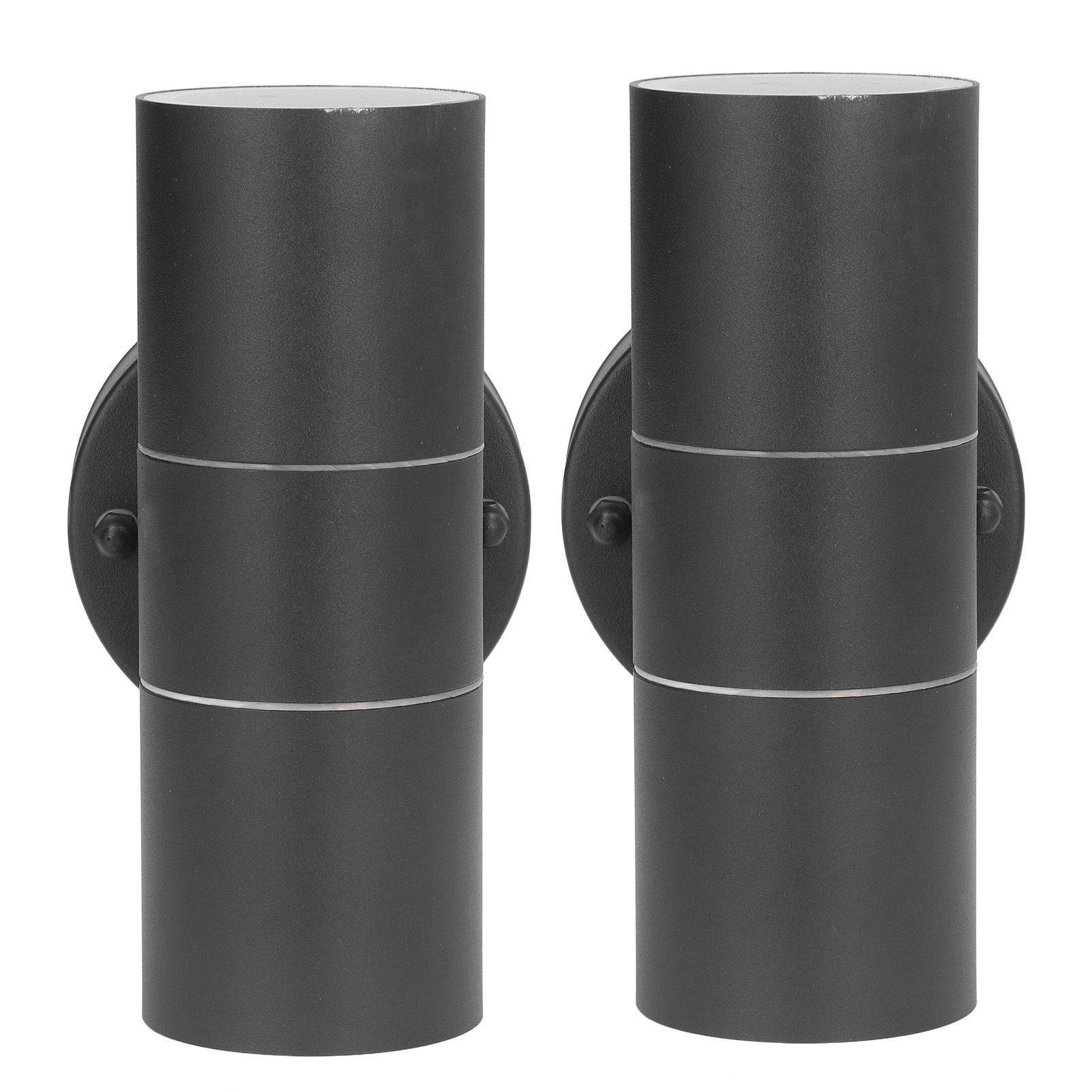 2Pcs GU10 Stainless Steel Outdoor Wall Sconce Waterproof LED Cylinder Up Down Wall Light for Yard Villas Living Rooms 220‑240VBlack - Image 4