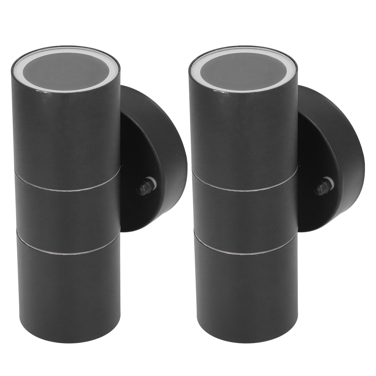 2Pcs GU10 Stainless Steel Outdoor Wall Sconce Waterproof LED Cylinder Up Down Wall Light for Yard Villas Living Rooms 220‑240VBlack - Image 5