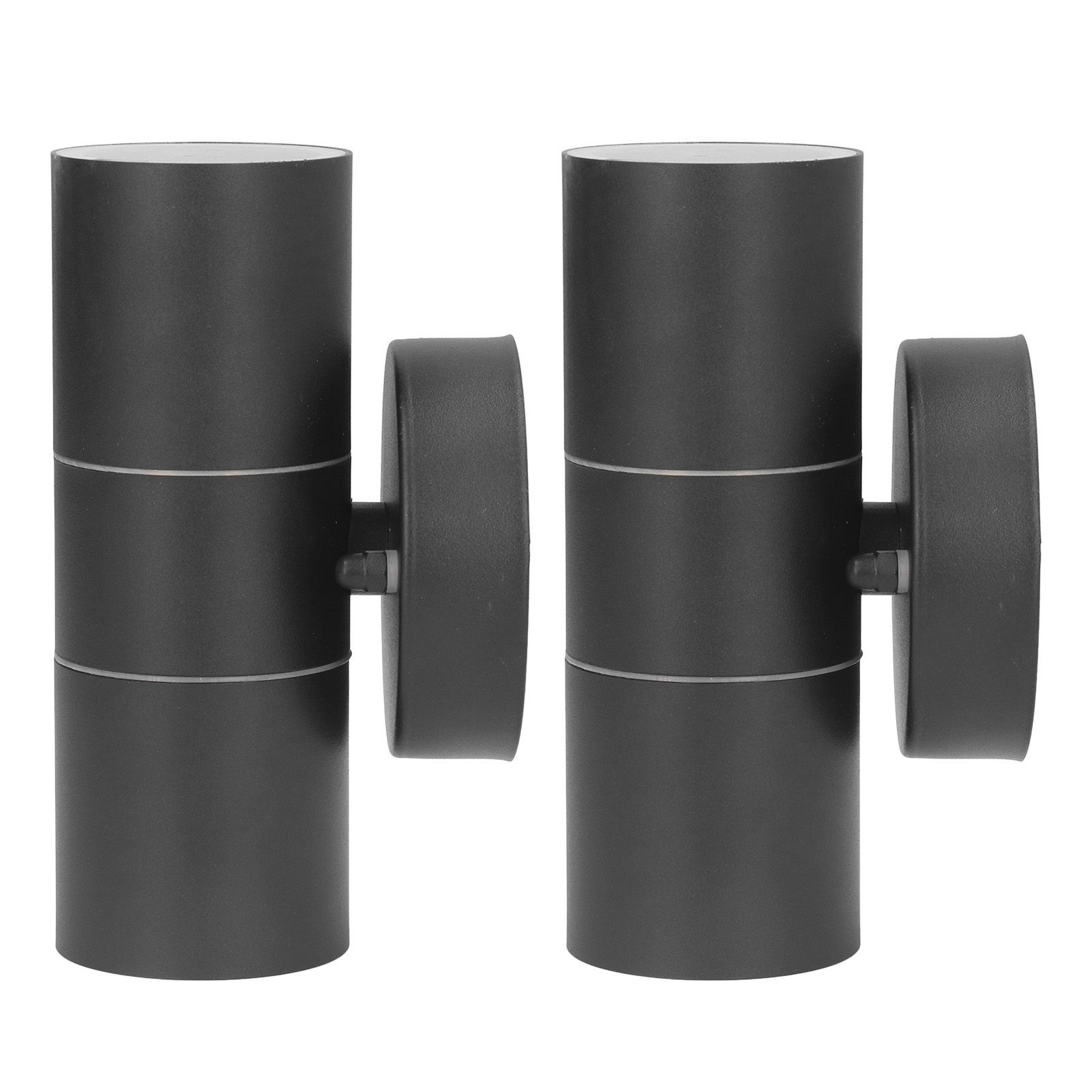 2Pcs GU10 Stainless Steel Outdoor Wall Sconce Waterproof LED Cylinder Up Down Wall Light for Yard Villas Living Rooms 220‑240VBlack - Image 6