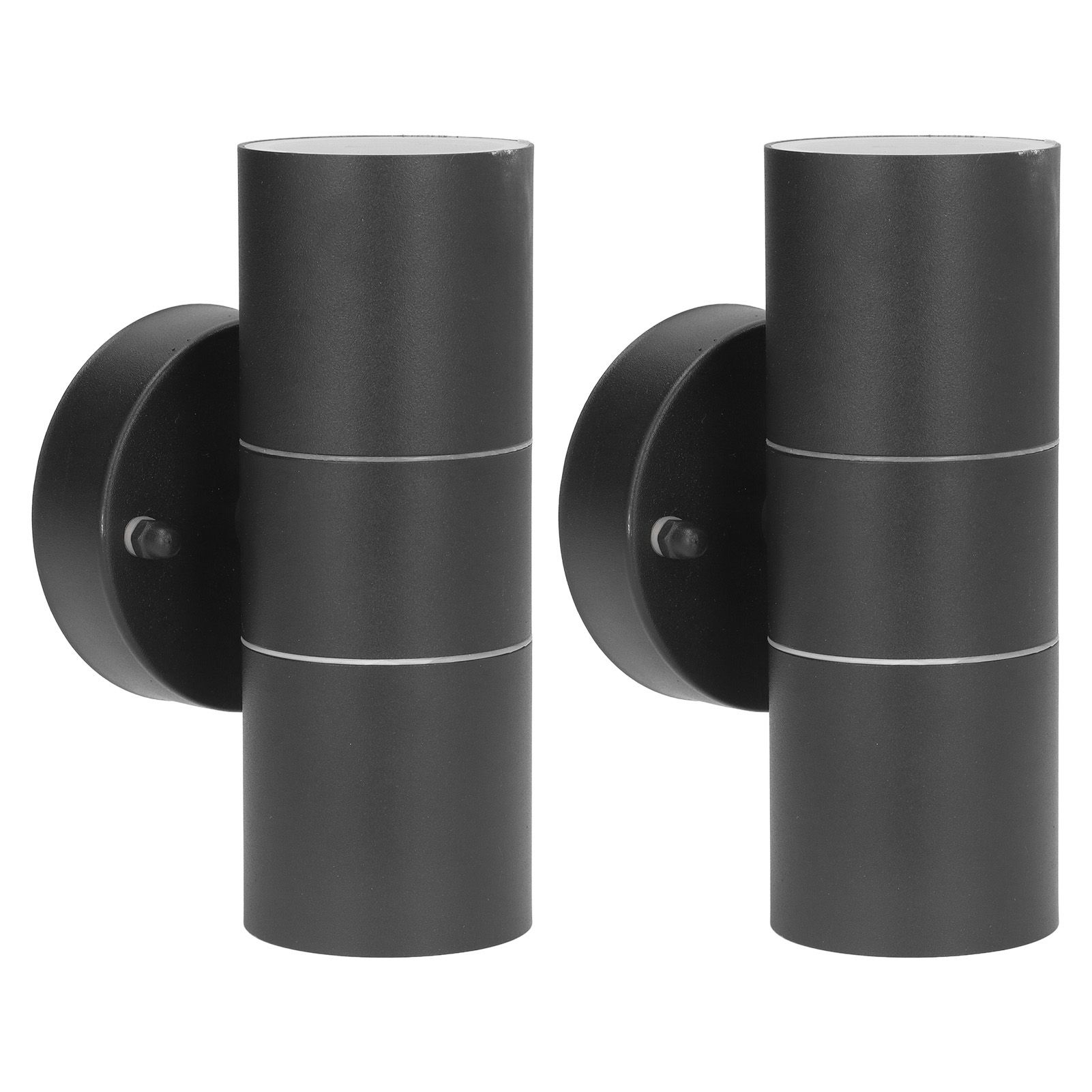 2Pcs GU10 Stainless Steel Outdoor Wall Sconce Waterproof LED Cylinder Up Down Wall Light for Yard Villas Living Rooms 220‑240VBlack - Image 8
