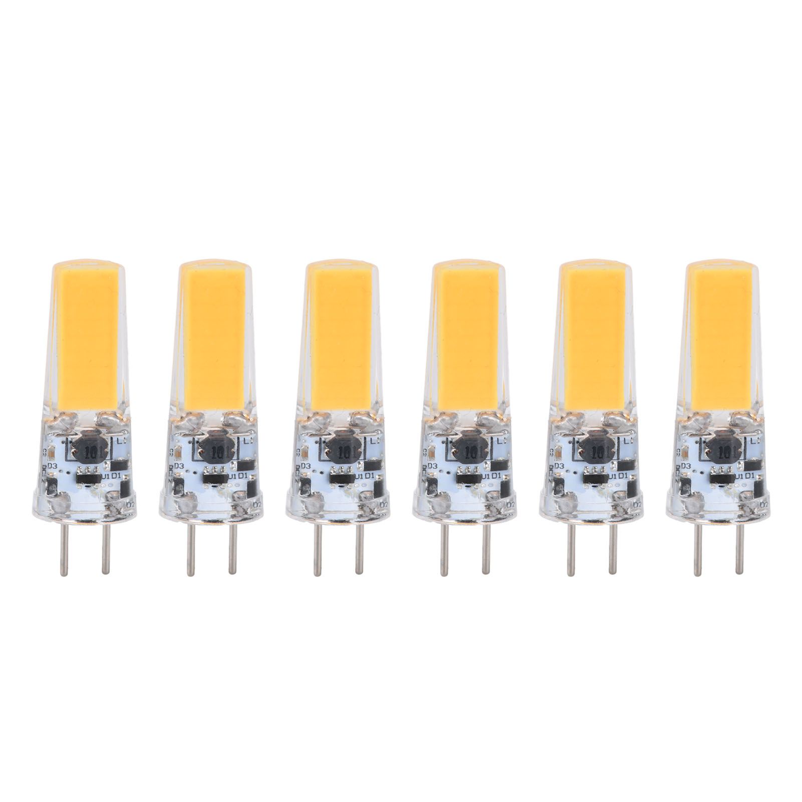 6PCS GY6.35 Bulb 5W COB Light Bulb 500lm Silicone Ceiling Lamp Bulb for Living RoomWarm White - Image 1
