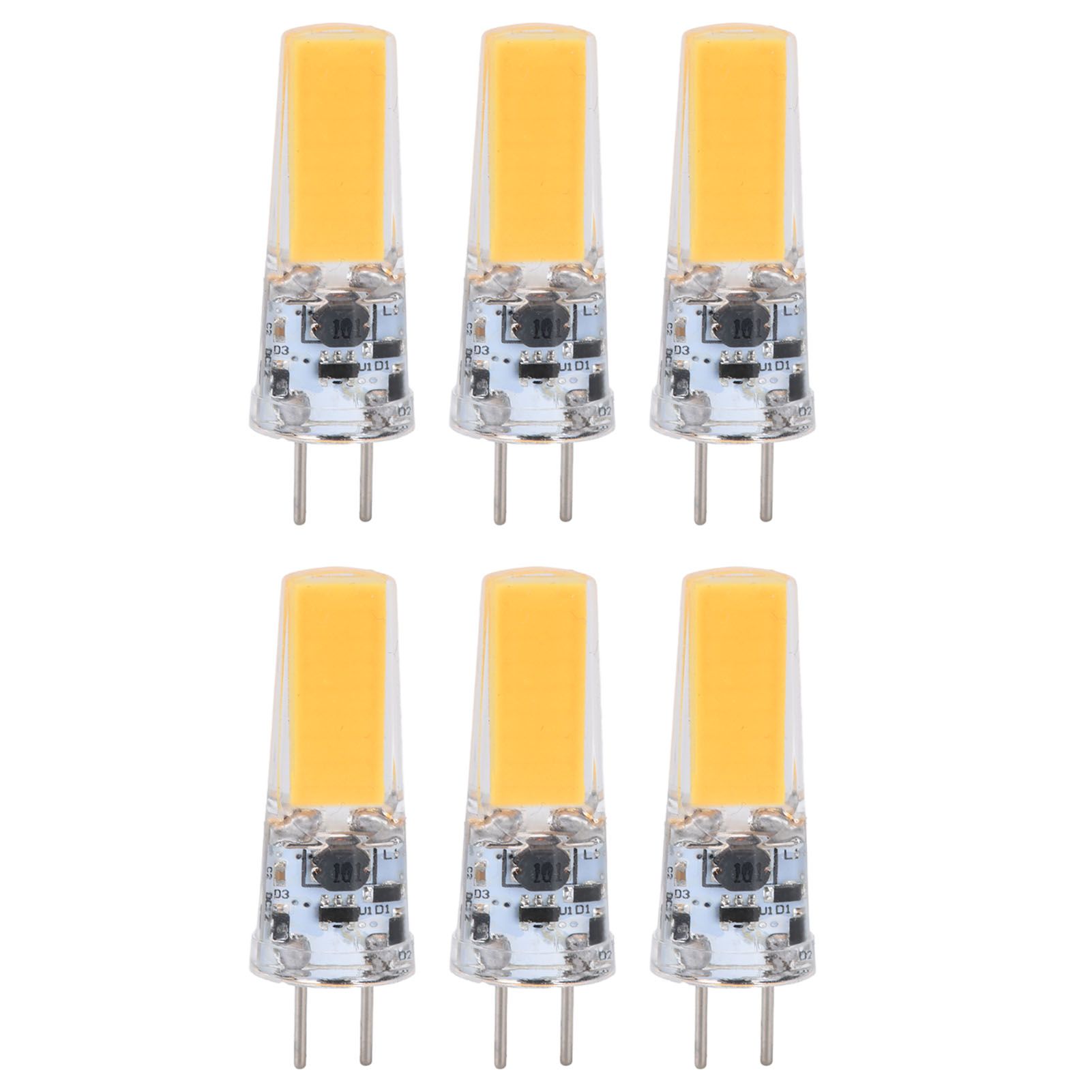6PCS GY6.35 Bulb 5W COB Light Bulb 500lm Silicone Ceiling Lamp Bulb for Living RoomWarm White - Image 8