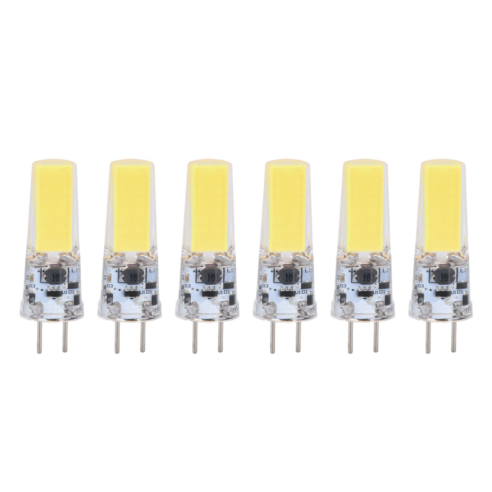 6PCS GY6.35 Bulb 5W COB Light Bulb 500lm Silicone Ceiling Lamp Bulb for Living RoomCold White - Image 1