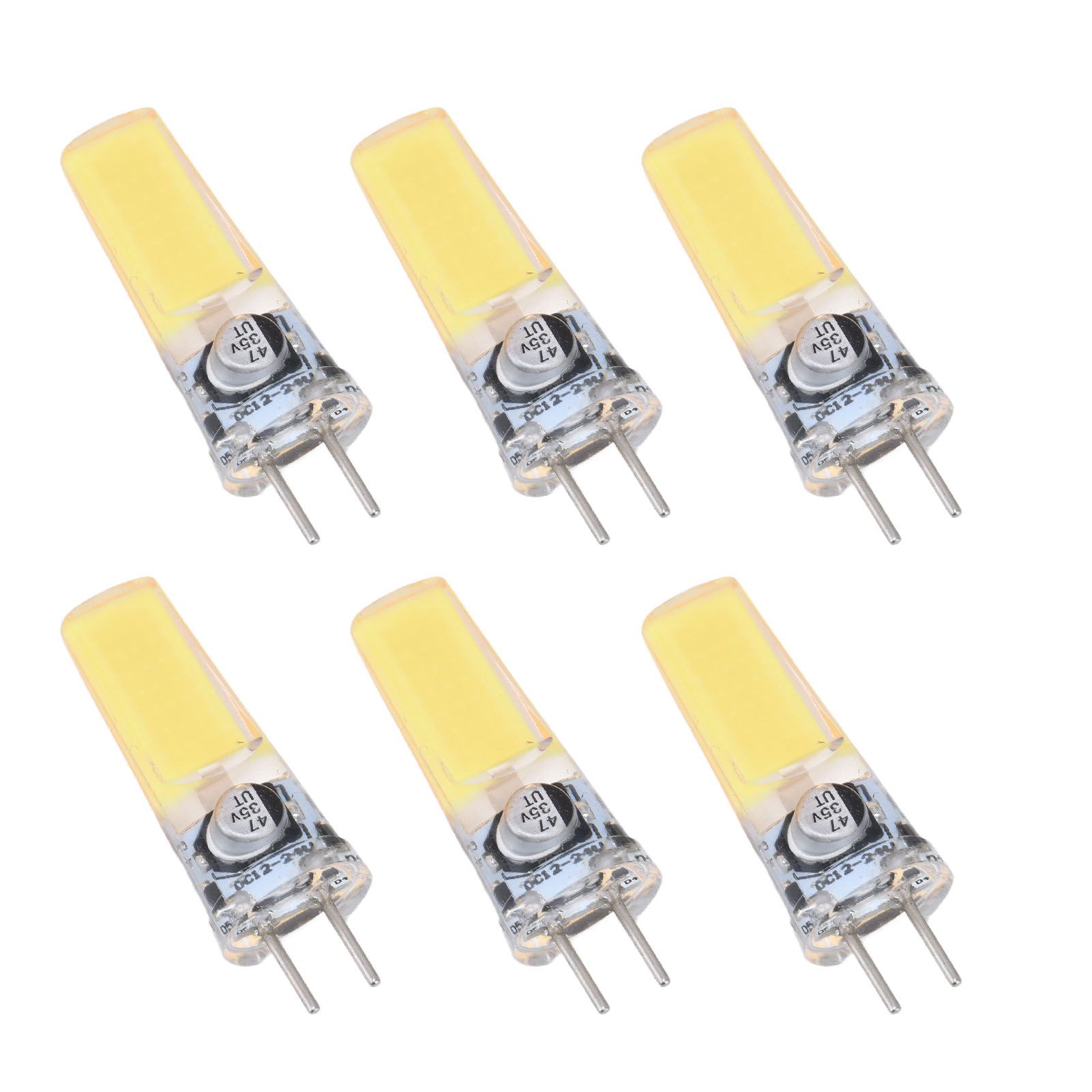 6PCS GY6.35 Bulb 5W COB Light Bulb 500lm Silicone Ceiling Lamp Bulb for Living RoomCold White - Image 2