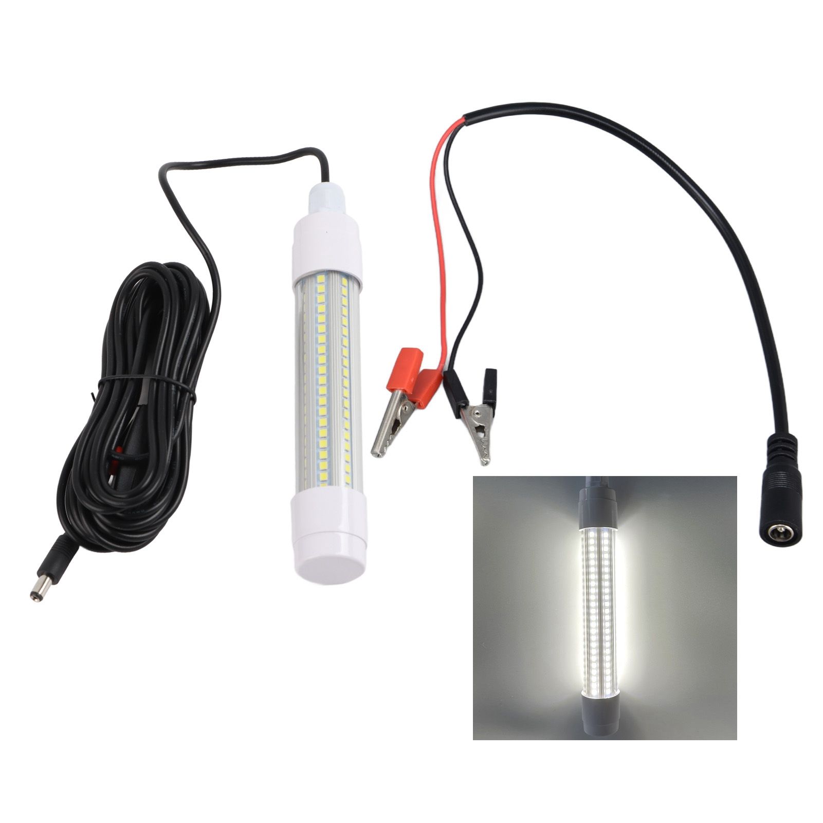 Fishing Light 126 LED IP68 Waterproof 1000lm Submersible Night Fish Finder Lamp 13W AC12‑36VWhite Light - Image 1