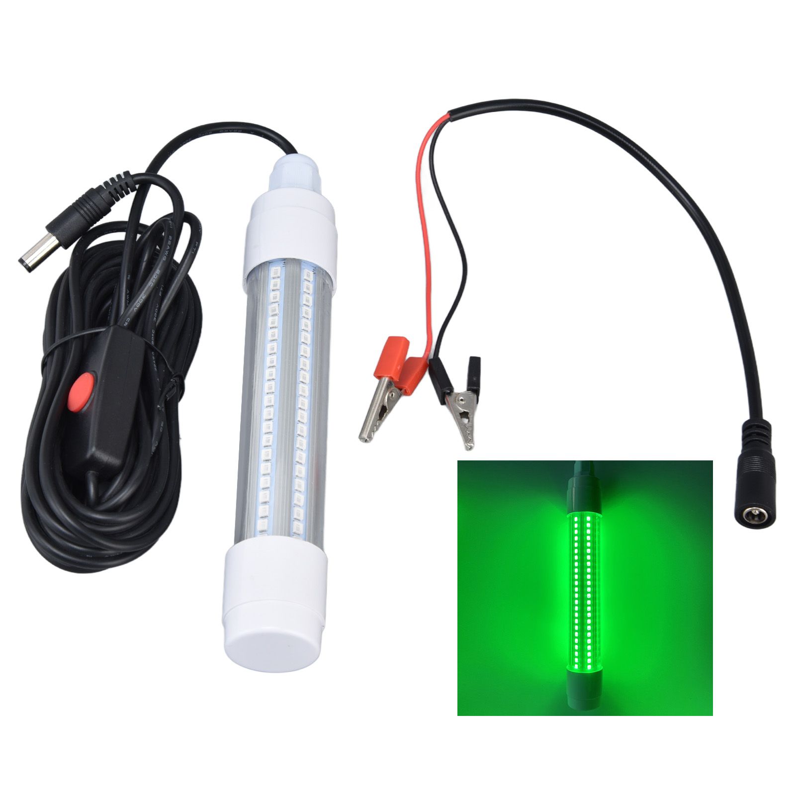 Fishing Light 126 LED IP68 Waterproof 1000lm Submersible Night Fish Finder Lamp 13W AC12‑36VGreen Light - Image 1