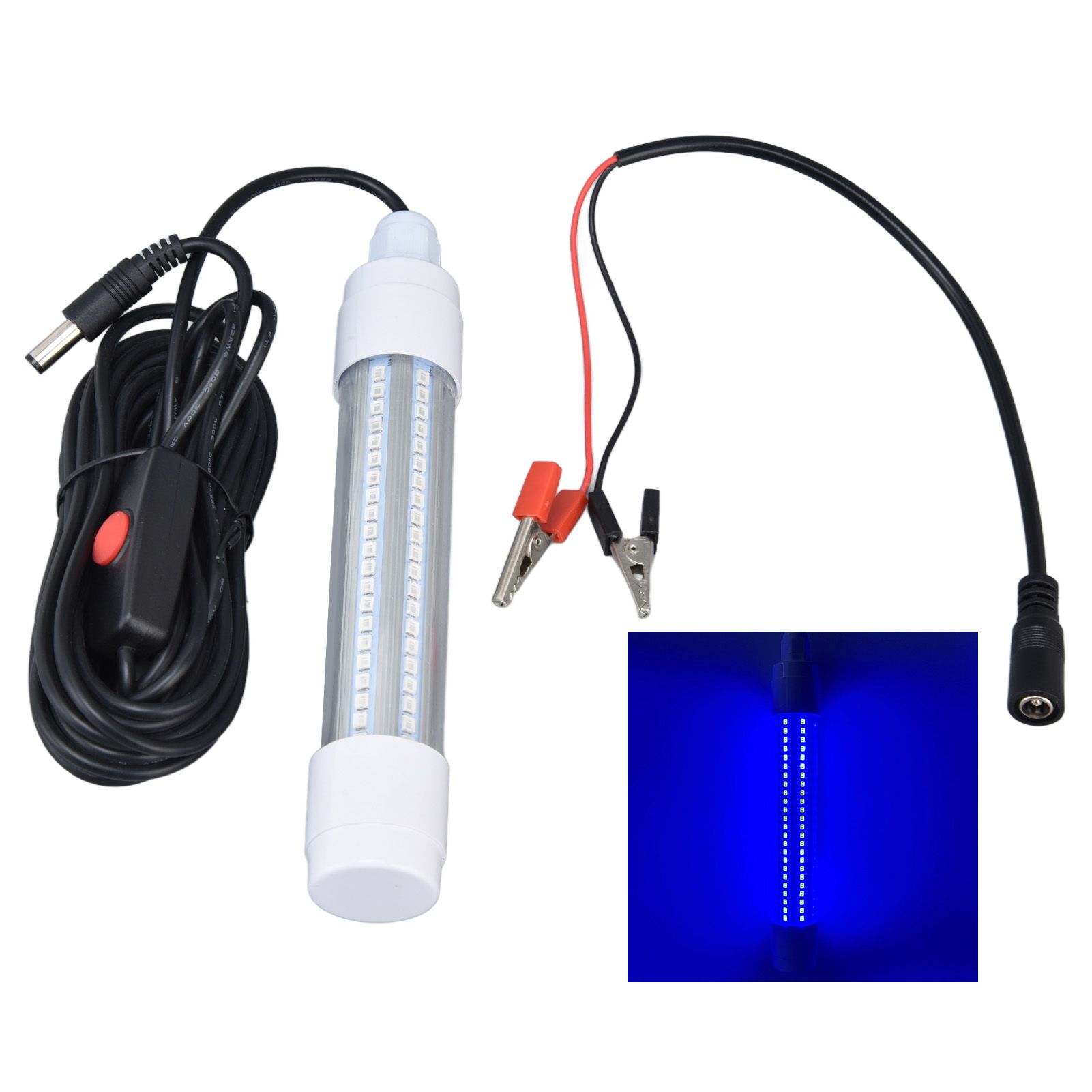 Fishing Light 126 LED IP68 Waterproof 1000lm Submersible Night Fish Finder Lamp 13W AC12‑36VBlue Light - Image 1