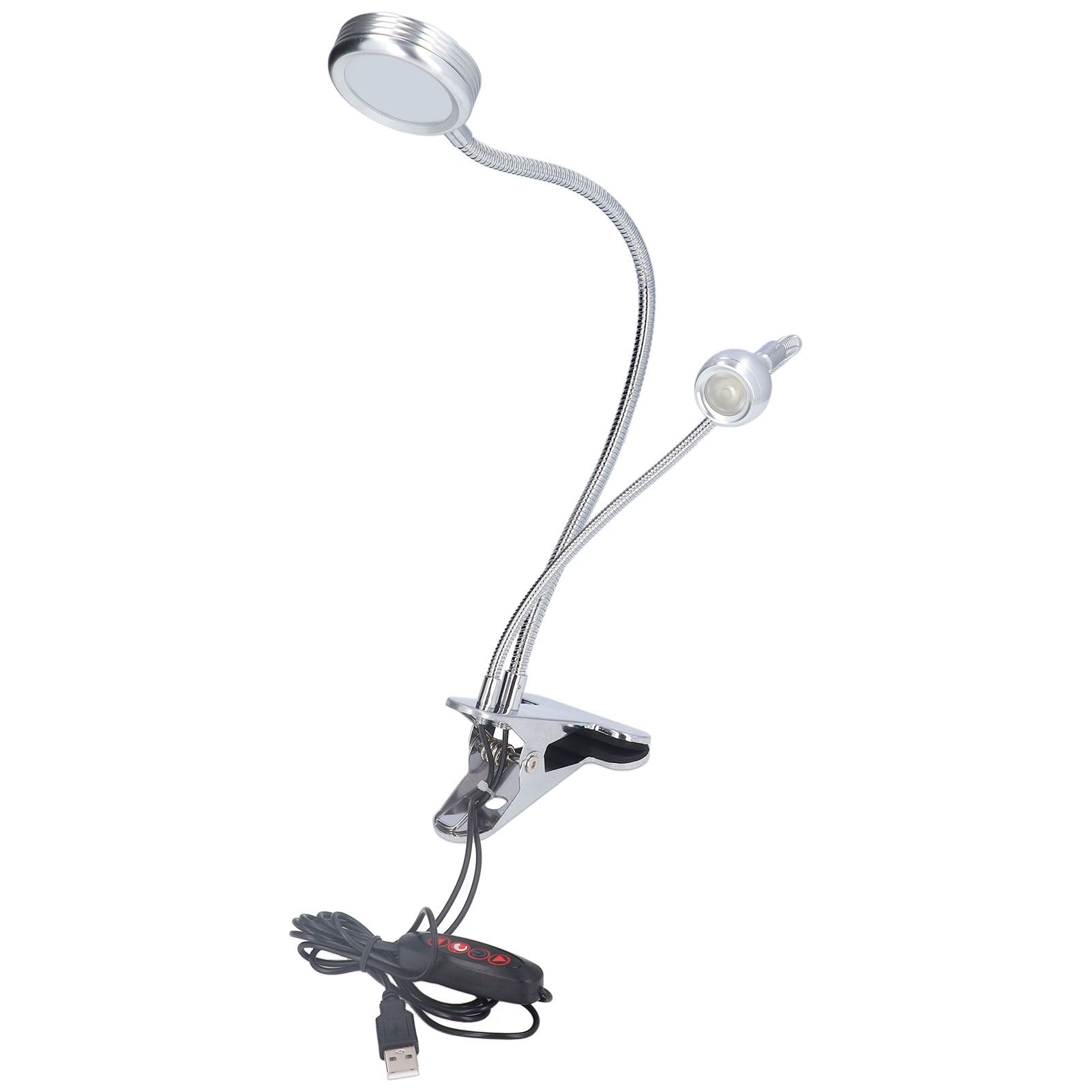 Clip Desk Lamp 10 Gear Adjustable LED Double Head Gooseneck Table Lamp Reading Lamp for Bedroom - Image 1