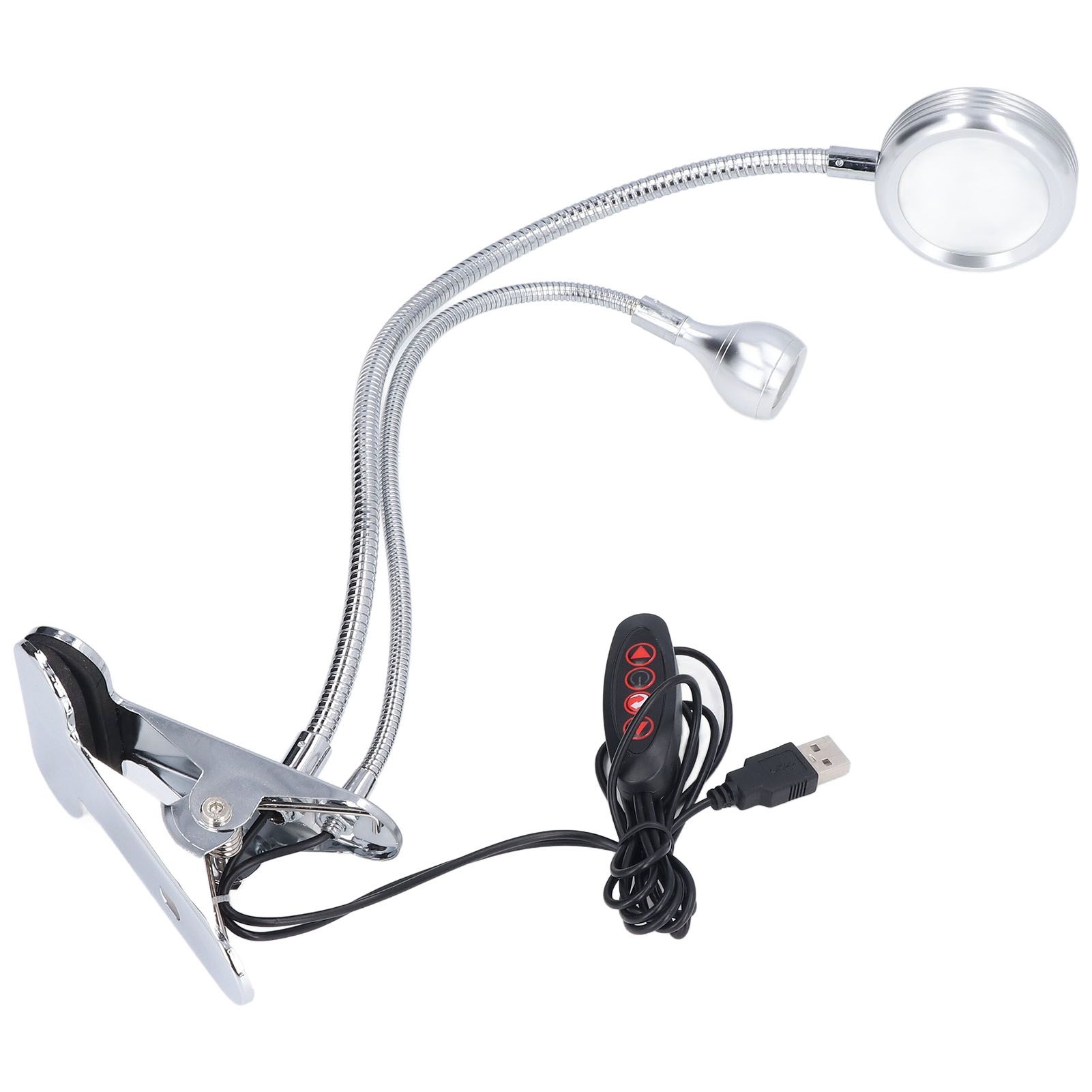 Clip Desk Lamp 10 Gear Adjustable LED Double Head Gooseneck Table Lamp Reading Lamp for Bedroom - Image 2