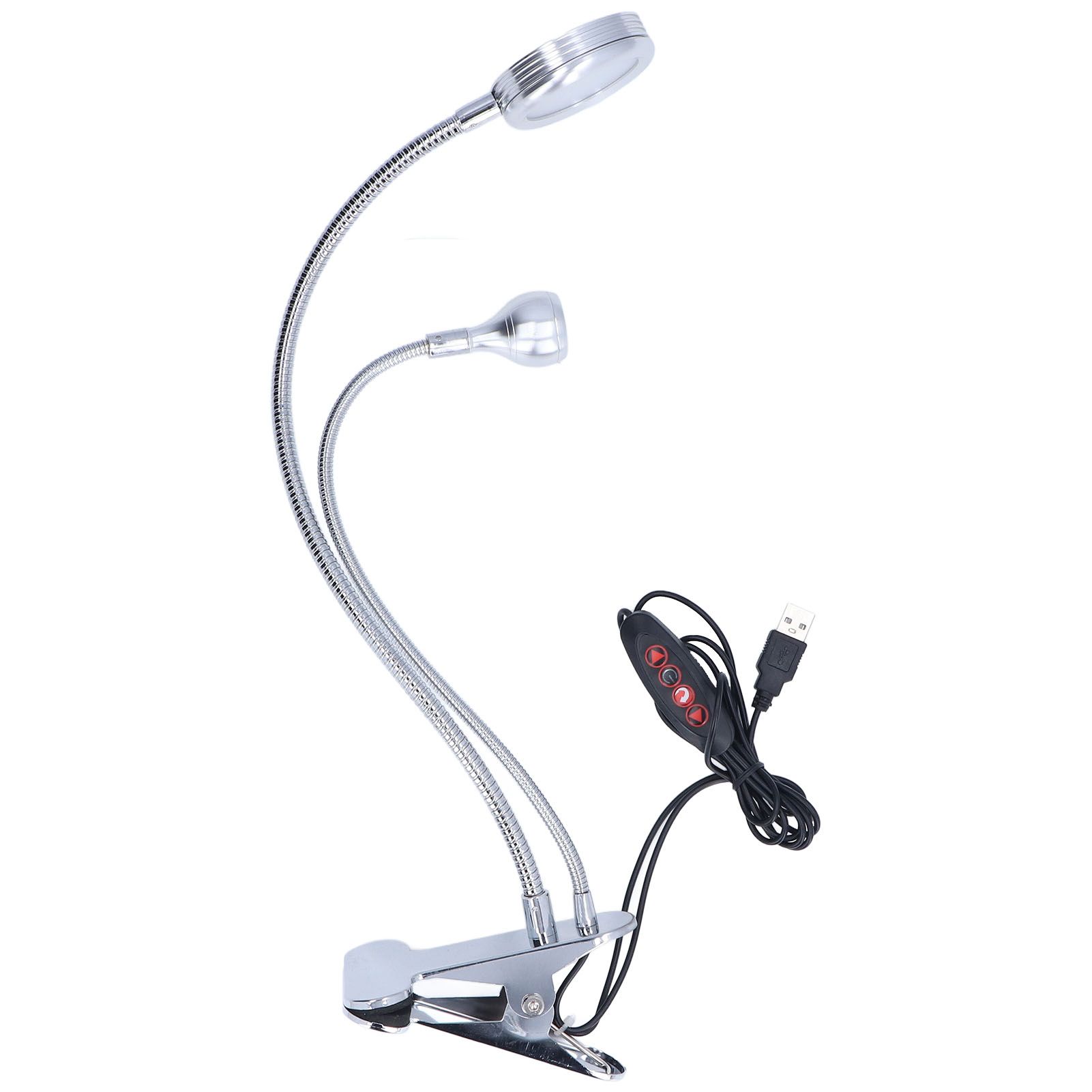 Clip Desk Lamp 10 Gear Adjustable LED Double Head Gooseneck Table Lamp Reading Lamp for Bedroom - Image 4