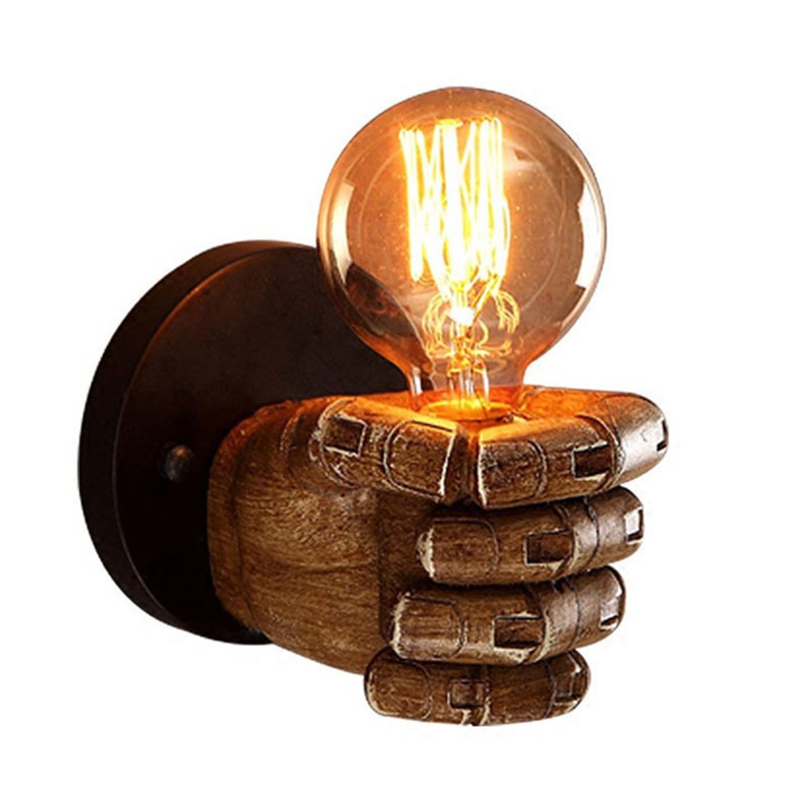 Wall Light Decoration Holder Novelty Fist Shape Wall Lamp Holder Wall Art Decoration for Bar Restaurant Cafe Left Hand - Image 1