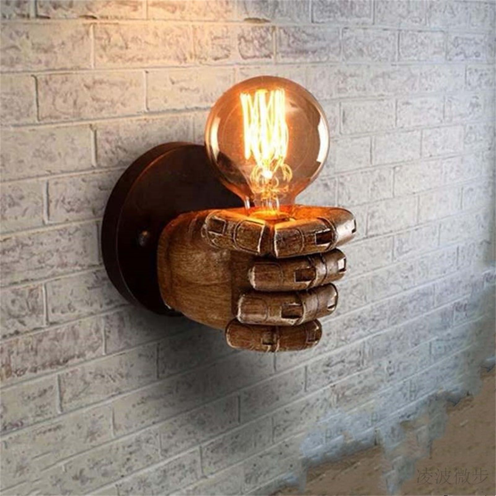 Wall Light Decoration Holder Novelty Fist Shape Wall Lamp Holder Wall Art Decoration for Bar Restaurant Cafe Left Hand - Image 6