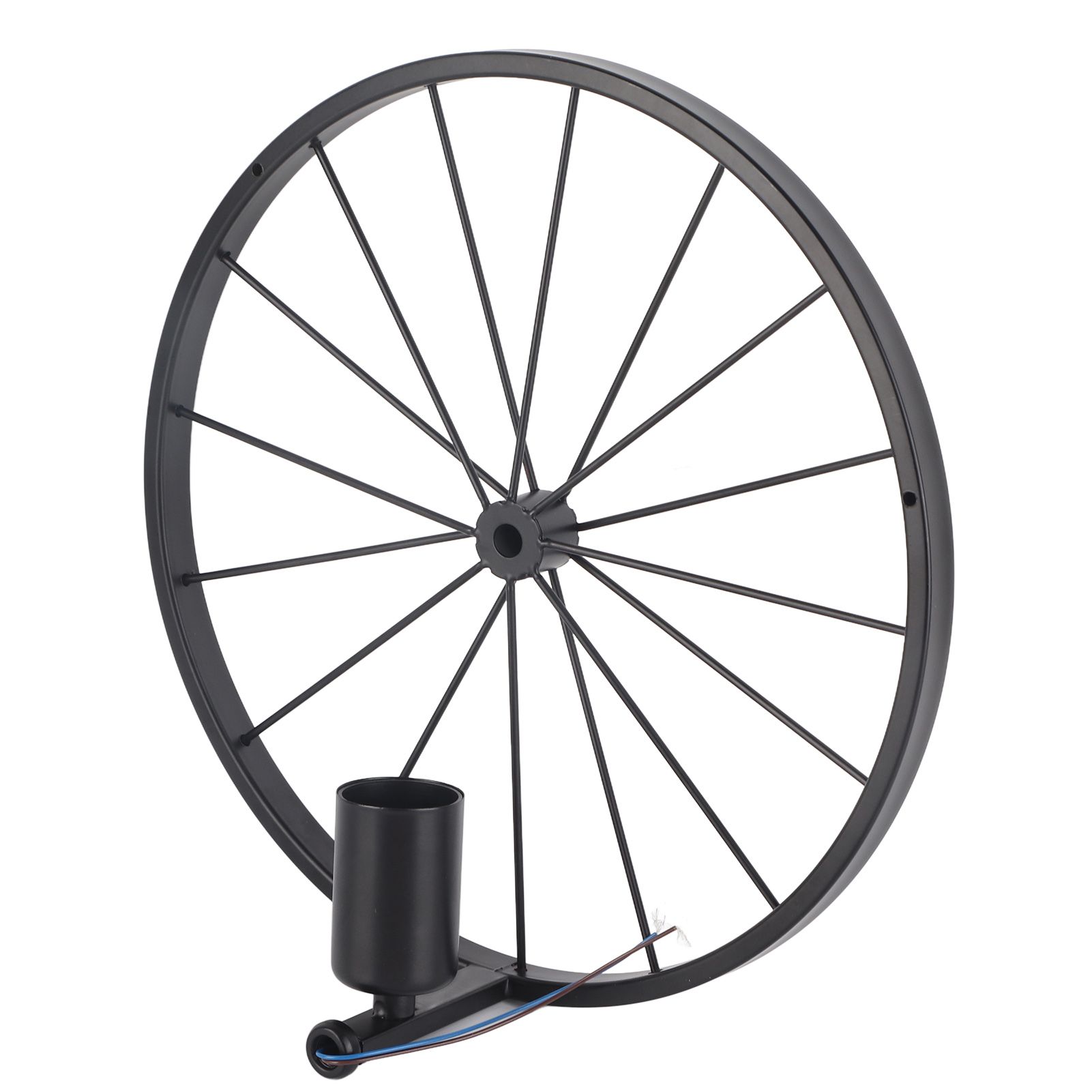 Wall Lamp Decorative Wheel Light Retro Industrial Style Iron for Balcony Corridor Black - Image 3