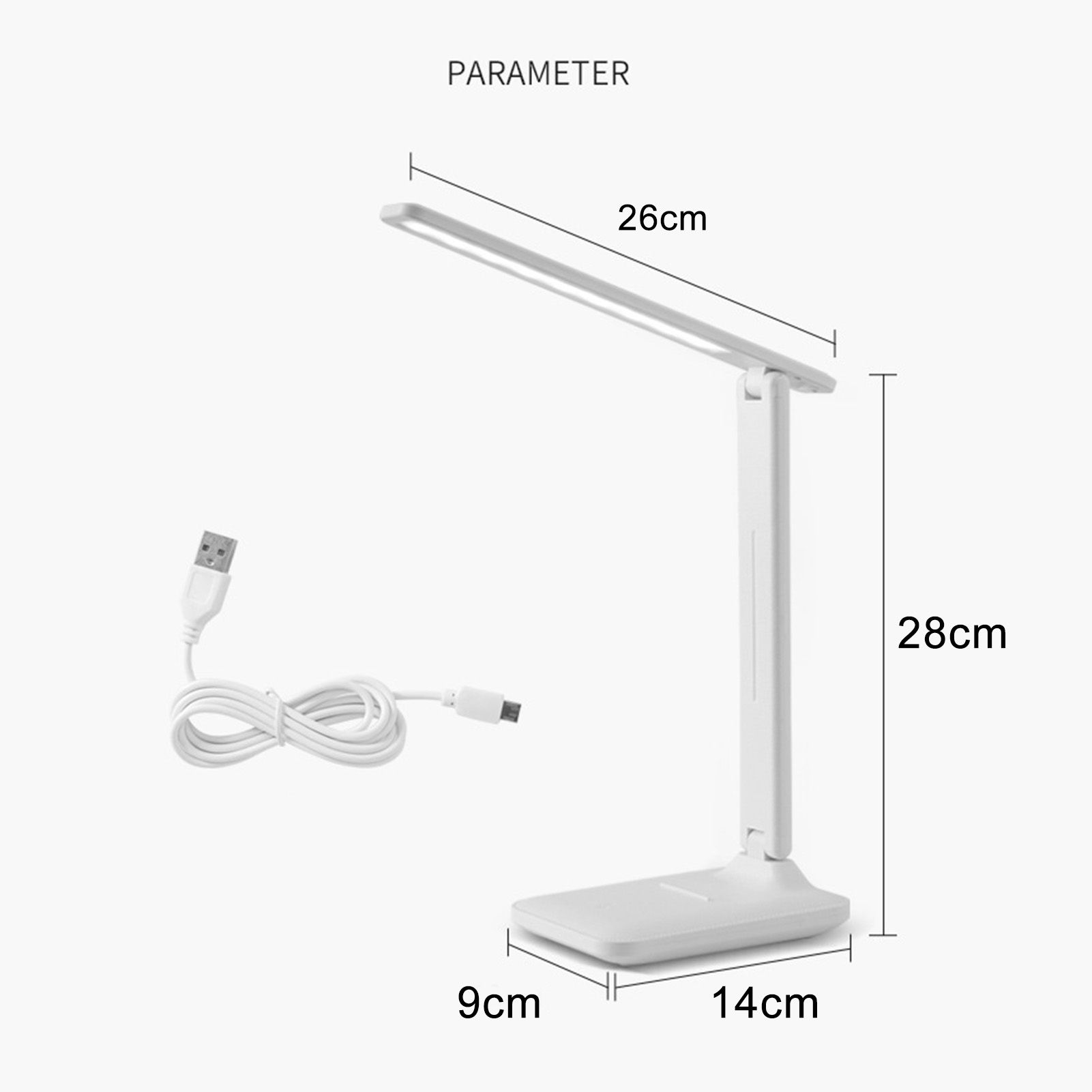 Table Lamp Eye Protection Touch Dimming Plug In 180 Degree Flip Folding Stand Design LED Learning Desk Lamp - Image 2