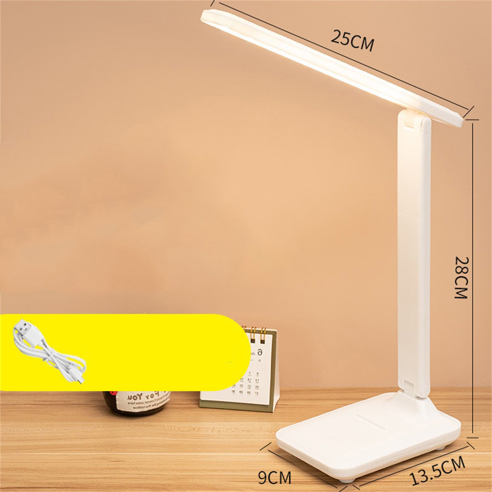 Table Lamp Eye Protection Touch Dimming Charging 180 Degree Flip Folding Stand Design LED Learning Desk Lamp Rechargeable Version - Image 5