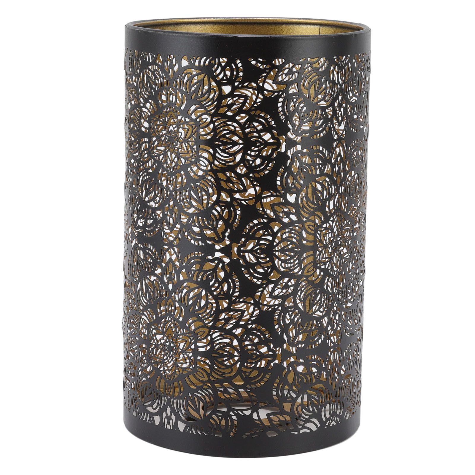 Lamp Shade Hollow Carving Metal Cylindrical Circular Pattern E27 E26 Detachable Decorative Nightstand Table Lamp Shade - Image 1