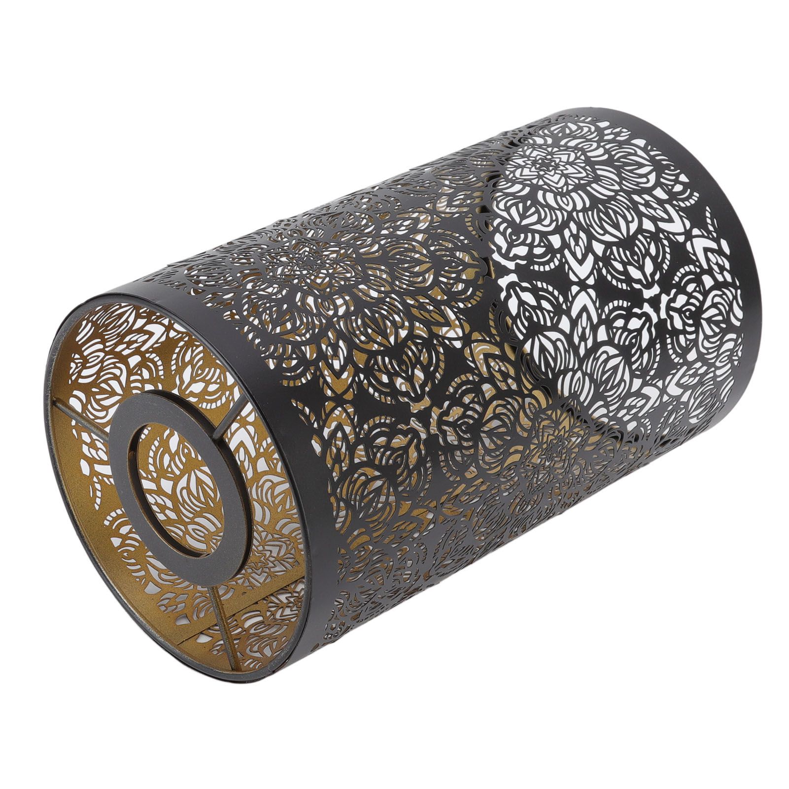 Lamp Shade Hollow Carving Metal Cylindrical Circular Pattern E27 E26 Detachable Decorative Nightstand Table Lamp Shade - Image 4