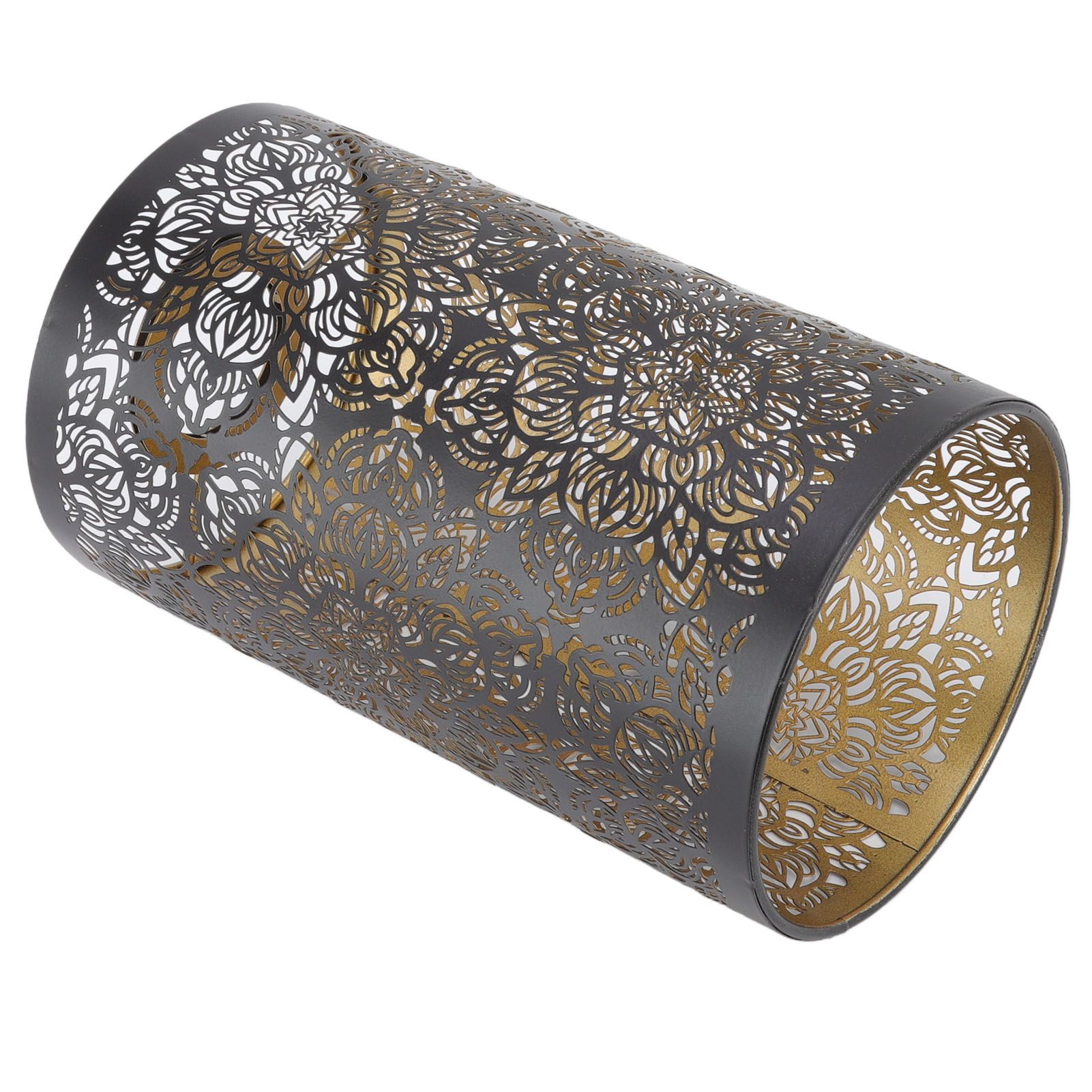 Lamp Shade Hollow Carving Metal Cylindrical Circular Pattern E27 E26 Detachable Decorative Nightstand Table Lamp Shade - Image 6