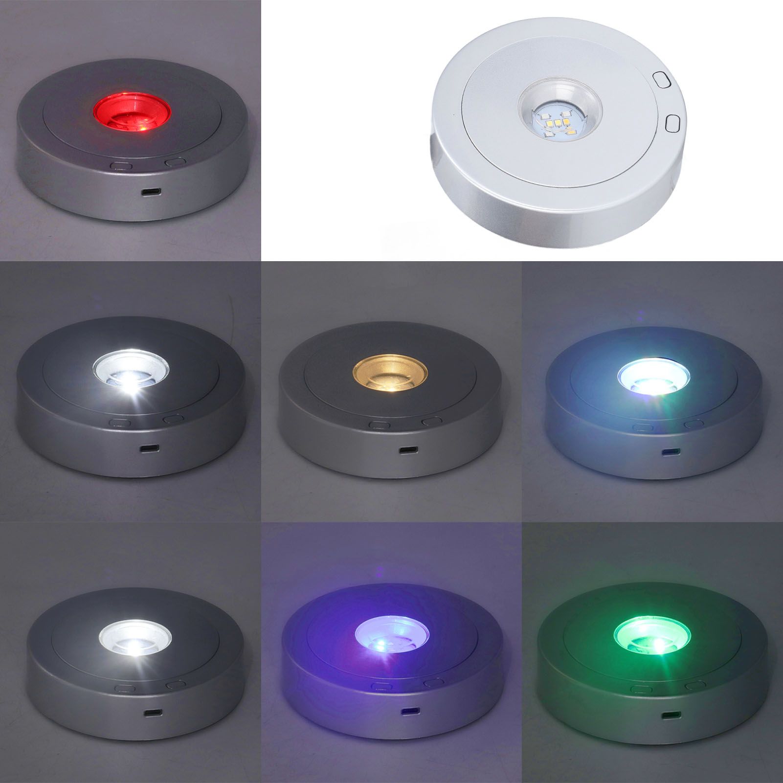 LED Display Base USB RGB Colorful Light Rotating Crystal Display Base Stand for Bottle Jewellery Handicraft - Image 7