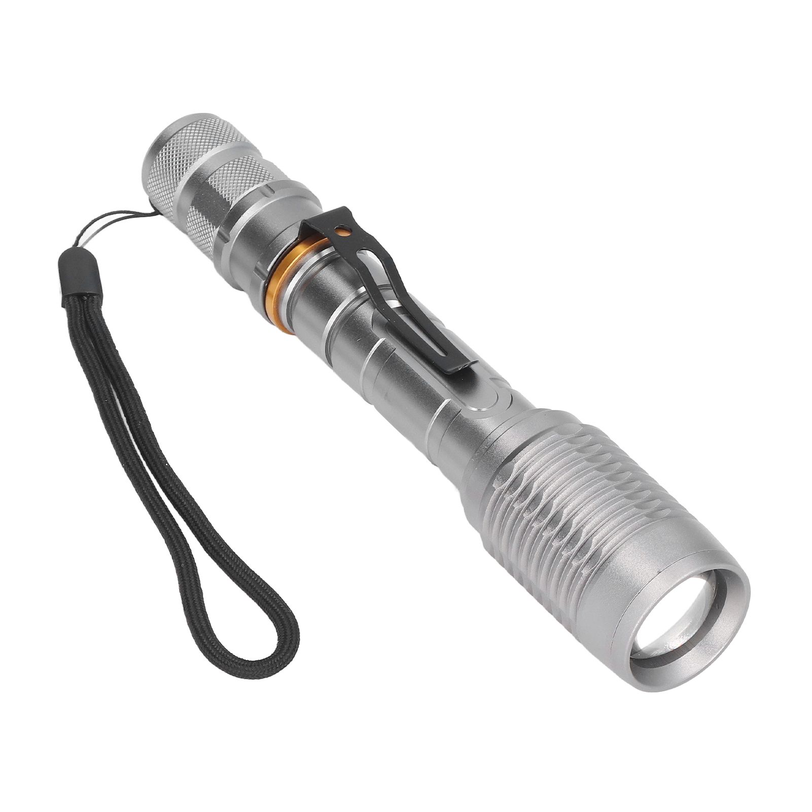 Telescopic Zoomable Flashlight 5 Lighting Modes 5000LM Waterproof Bright Flashlight for Outdoor Adventure Camping Home Gray - Image 8