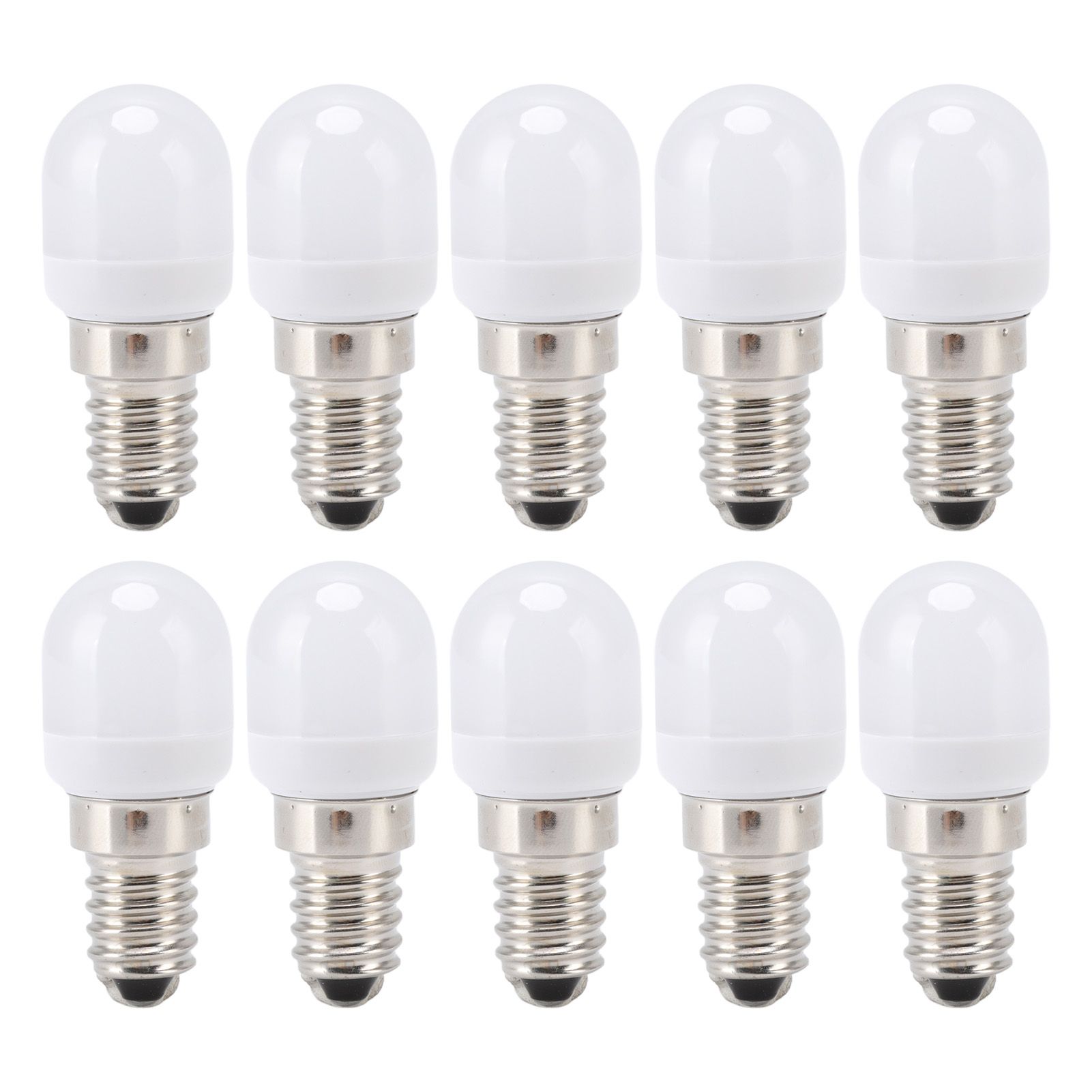 10Pcs E14 Light Bulb Stainless Steel 1.5W 220V LED Bulb for Chandelier Ceiling Cabinet Wall Table Lamps Warm White Light - Image 1