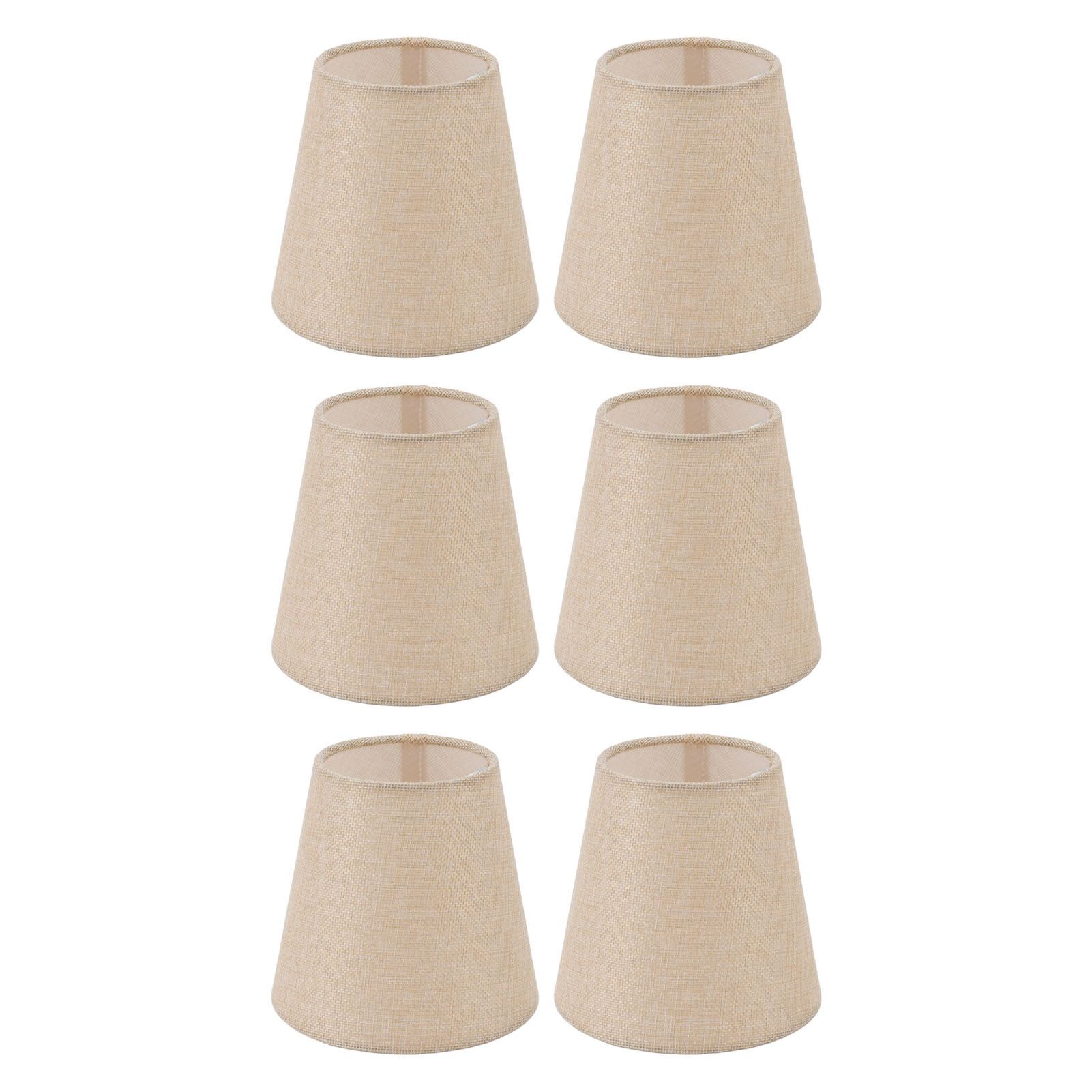 6PCS Linen Fabric Lamp Shade Cover Cylindrical Lampshade with Iron Support for Household Light - Image 4