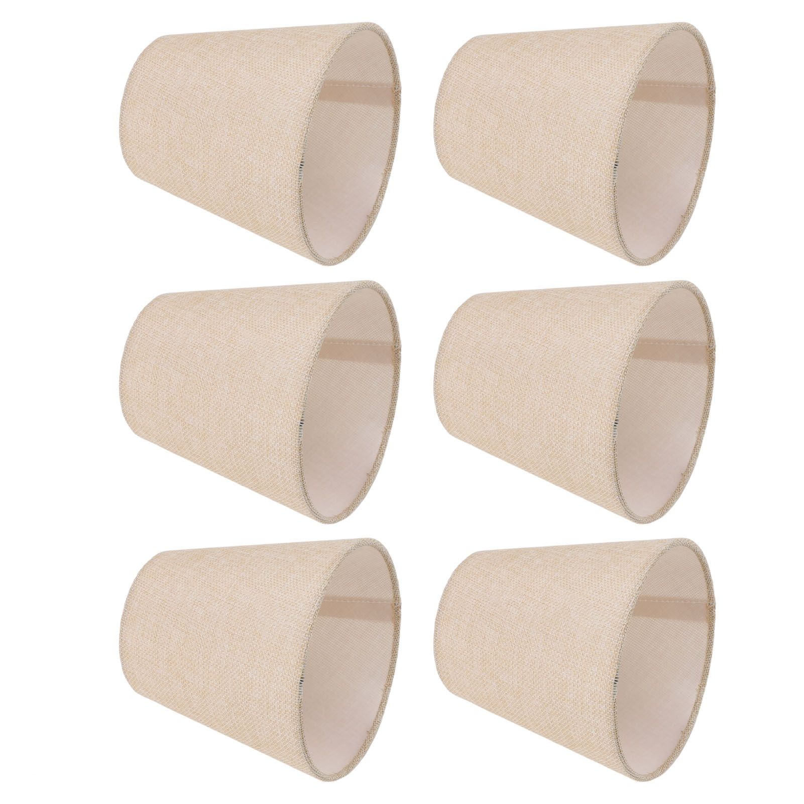 6PCS Linen Fabric Lamp Shade Cover Cylindrical Lampshade with Iron Support for Household Light - Image 6