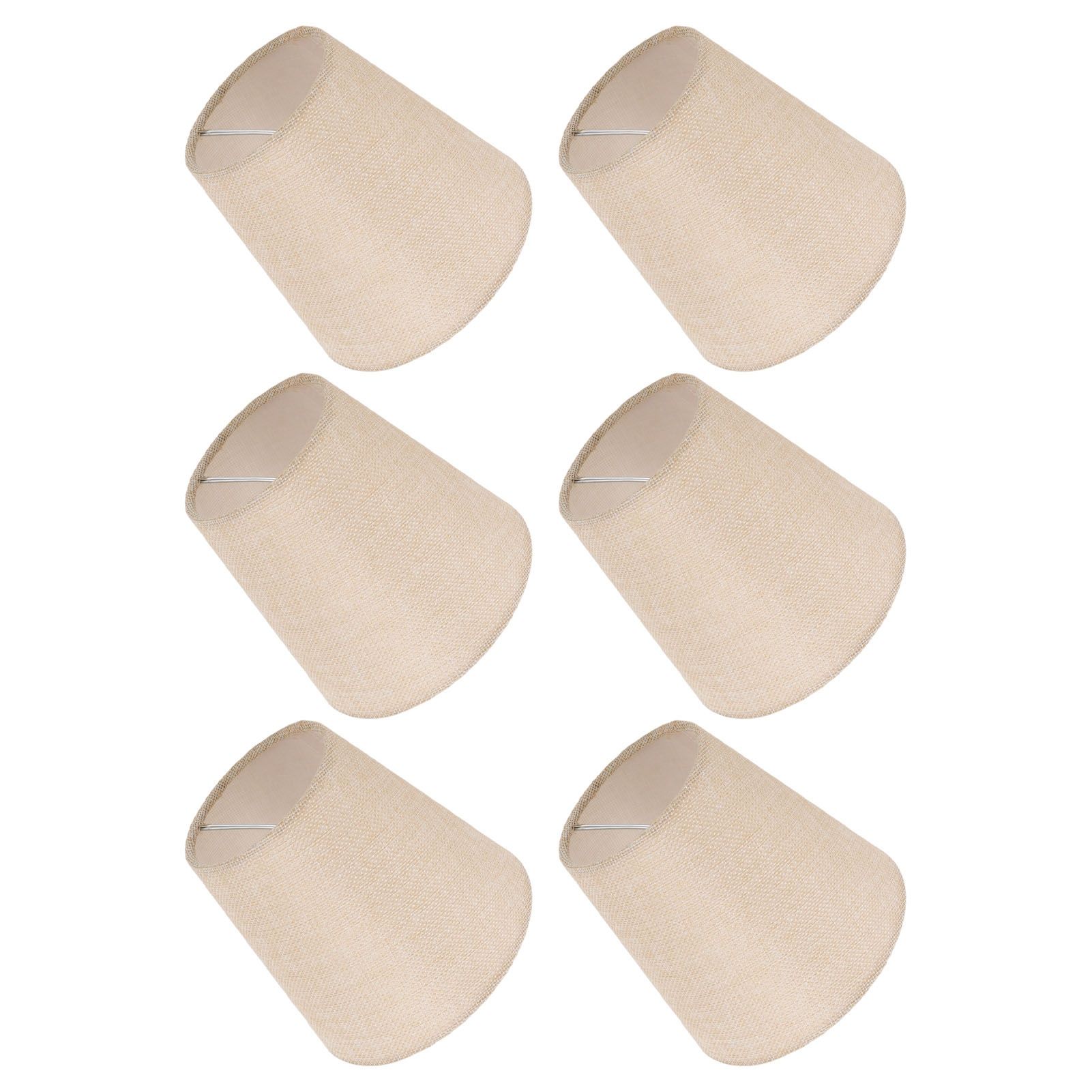 6PCS Linen Fabric Lamp Shade Cover Cylindrical Lampshade with Iron Support for Household Light - Image 7