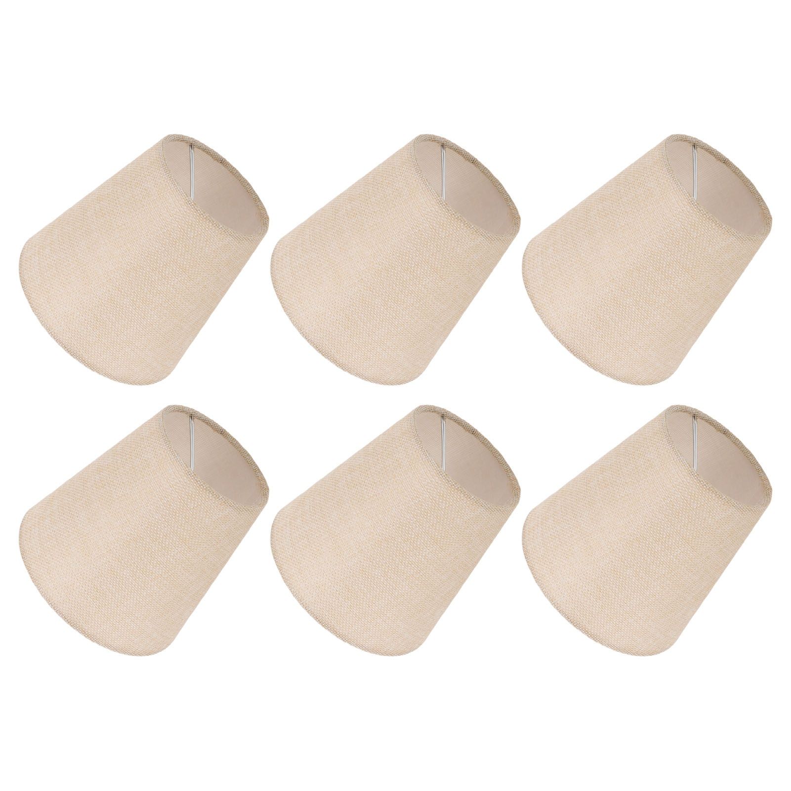 6PCS Linen Fabric Lamp Shade Cover Cylindrical Lampshade with Iron Support for Household Light - Image 8