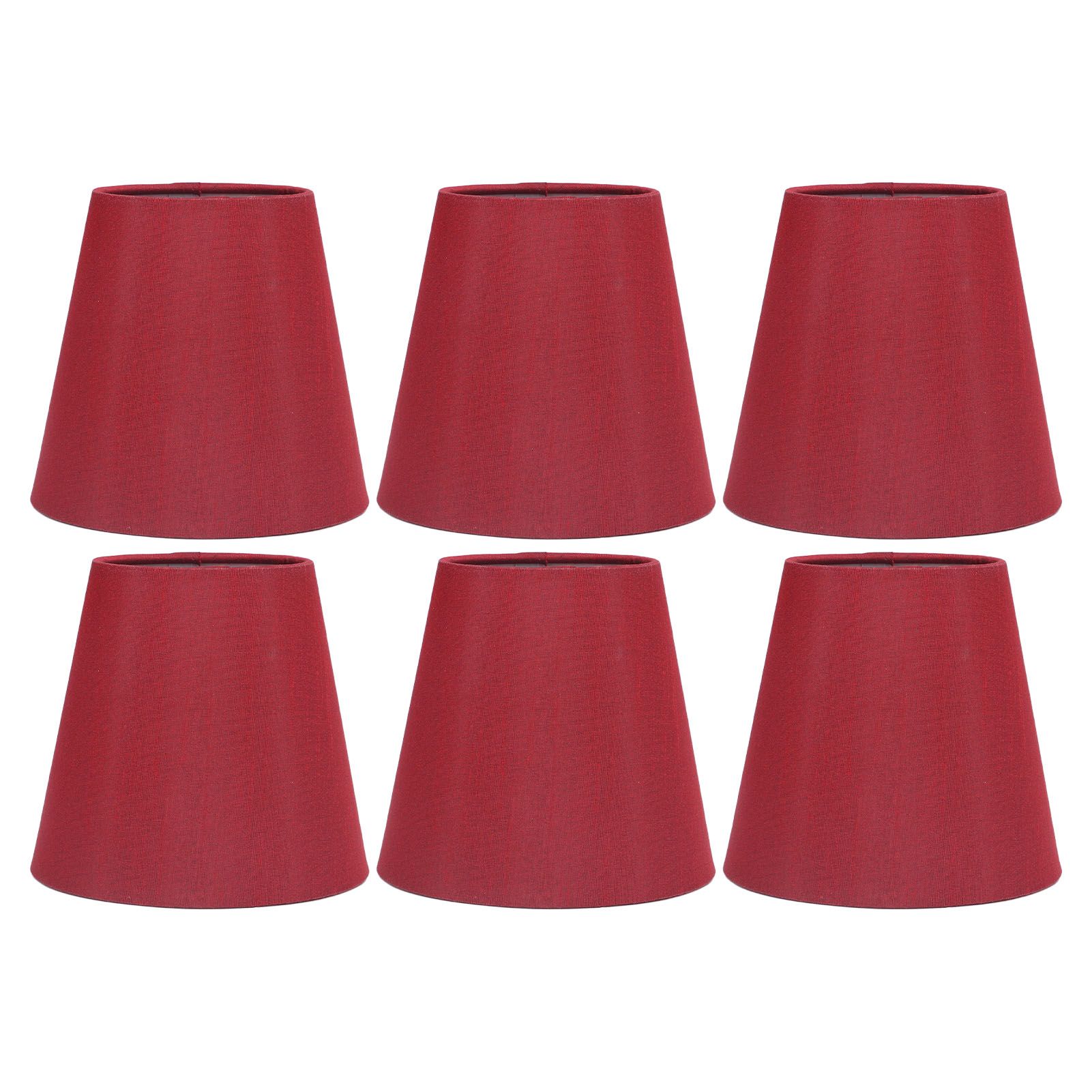 6PCS Fabric Lampshade Modern Simple Good Light Transmission Table Lamp Shade for E14 Bulb Miniature Bulb for Ceiling Lamp A3 01 Wine Red - Image 1