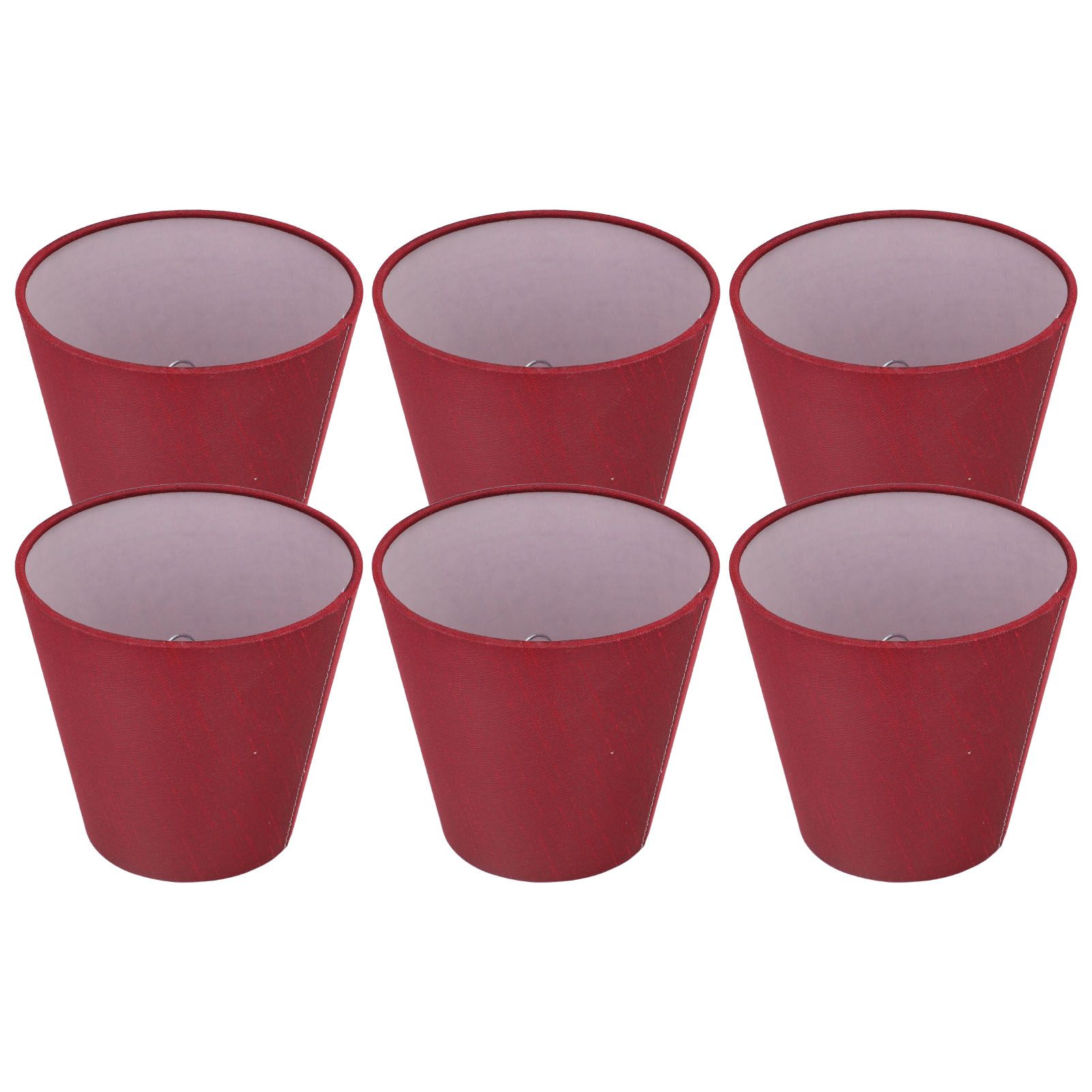 6PCS Fabric Lampshade Modern Simple Good Light Transmission Table Lamp Shade for E14 Bulb Miniature Bulb for Ceiling Lamp A3 01 Wine Red - Image 3