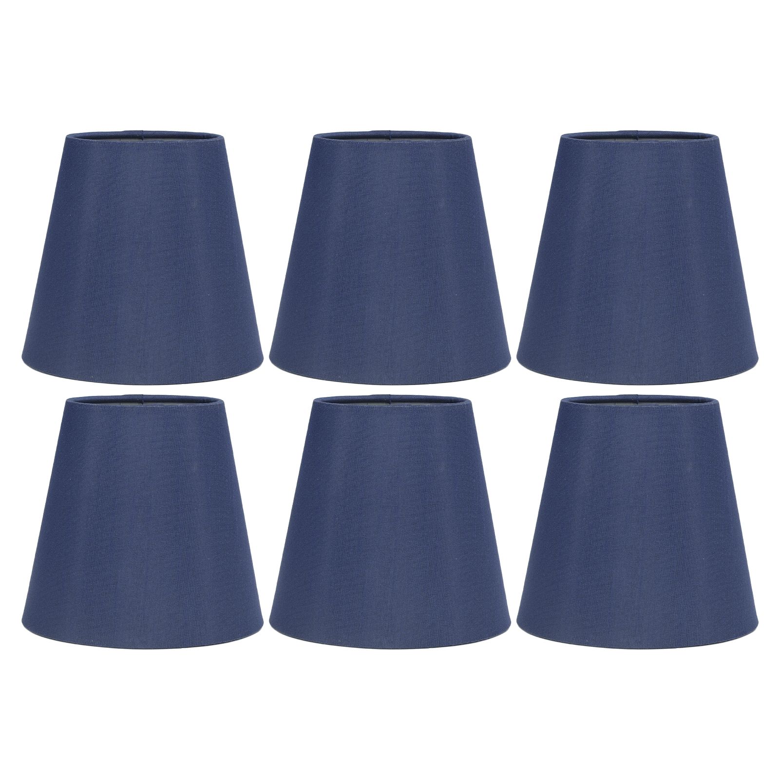 6PCS Fabric Lampshade Modern Simple Good Light Transmission Table Lamp Shade for E14 Bulb Miniature Bulb for Ceiling Lamp A3 02 Dark Blue - Image 1