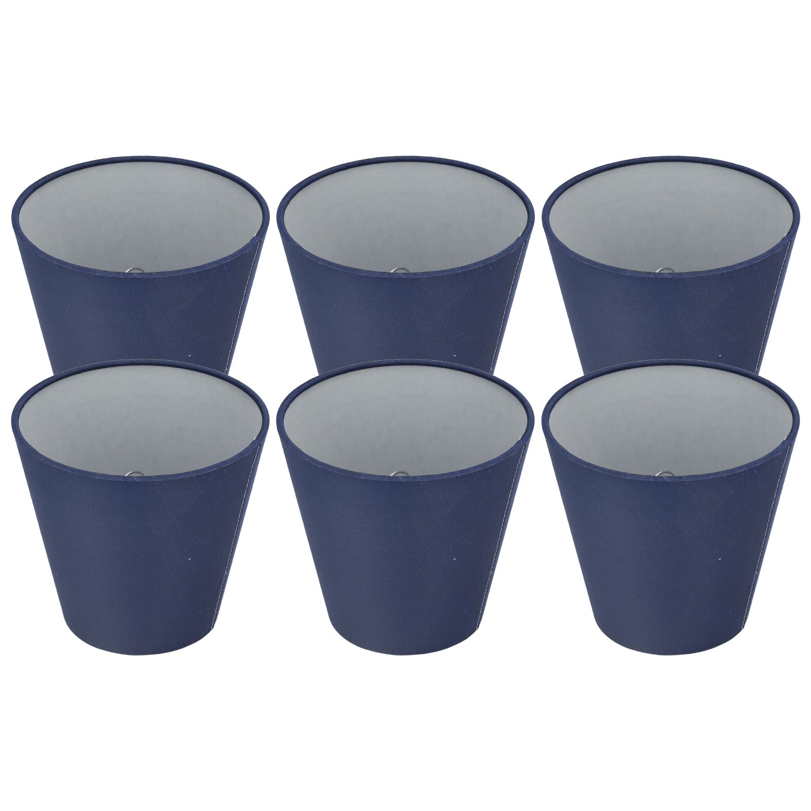 6PCS Fabric Lampshade Modern Simple Good Light Transmission Table Lamp Shade for E14 Bulb Miniature Bulb for Ceiling Lamp A3 02 Dark Blue - Image 3