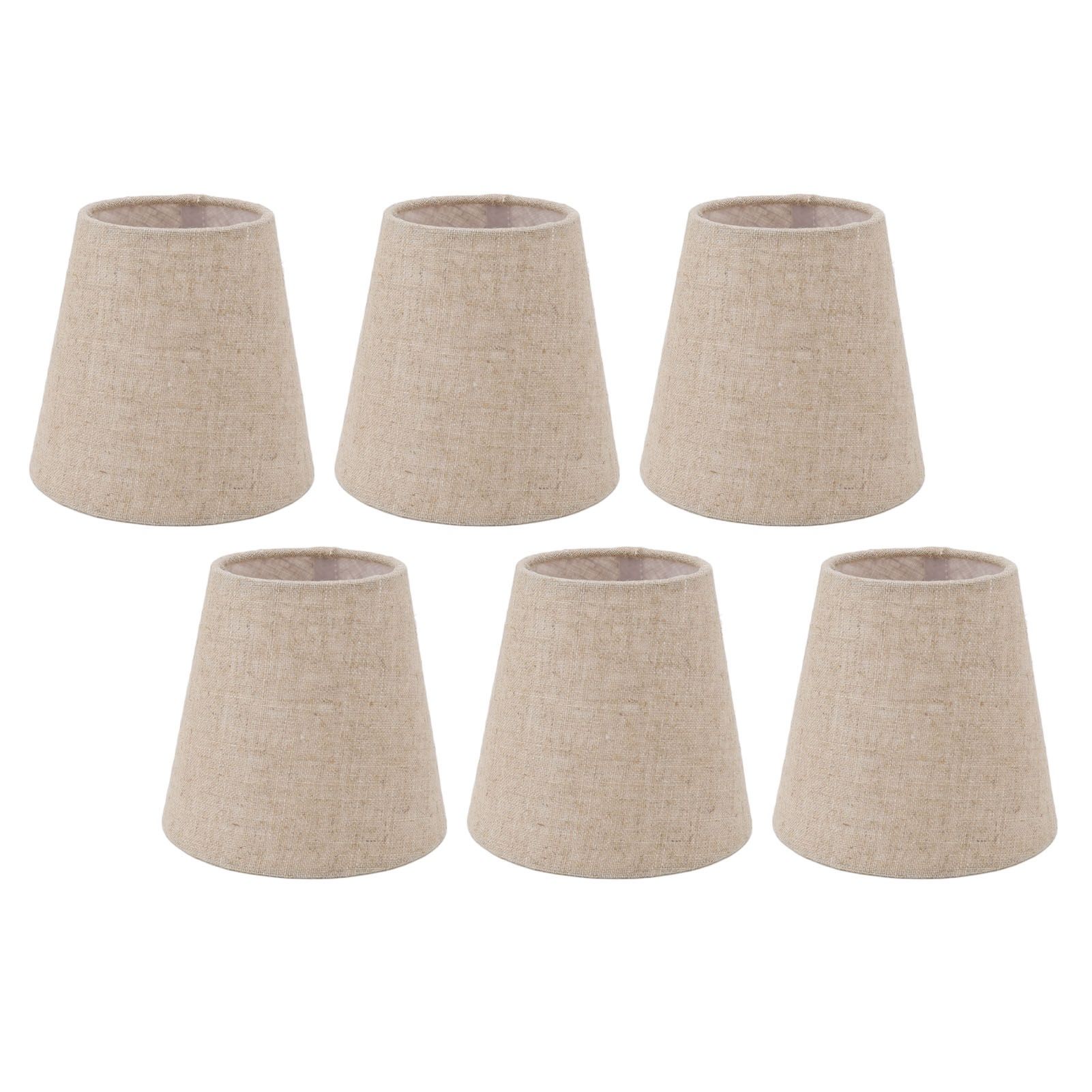 6Pcs Small Lamp Shade Clip On Drum Linen Fabric Lampshade for Candle Bulbs Lighting Accessories - Image 2