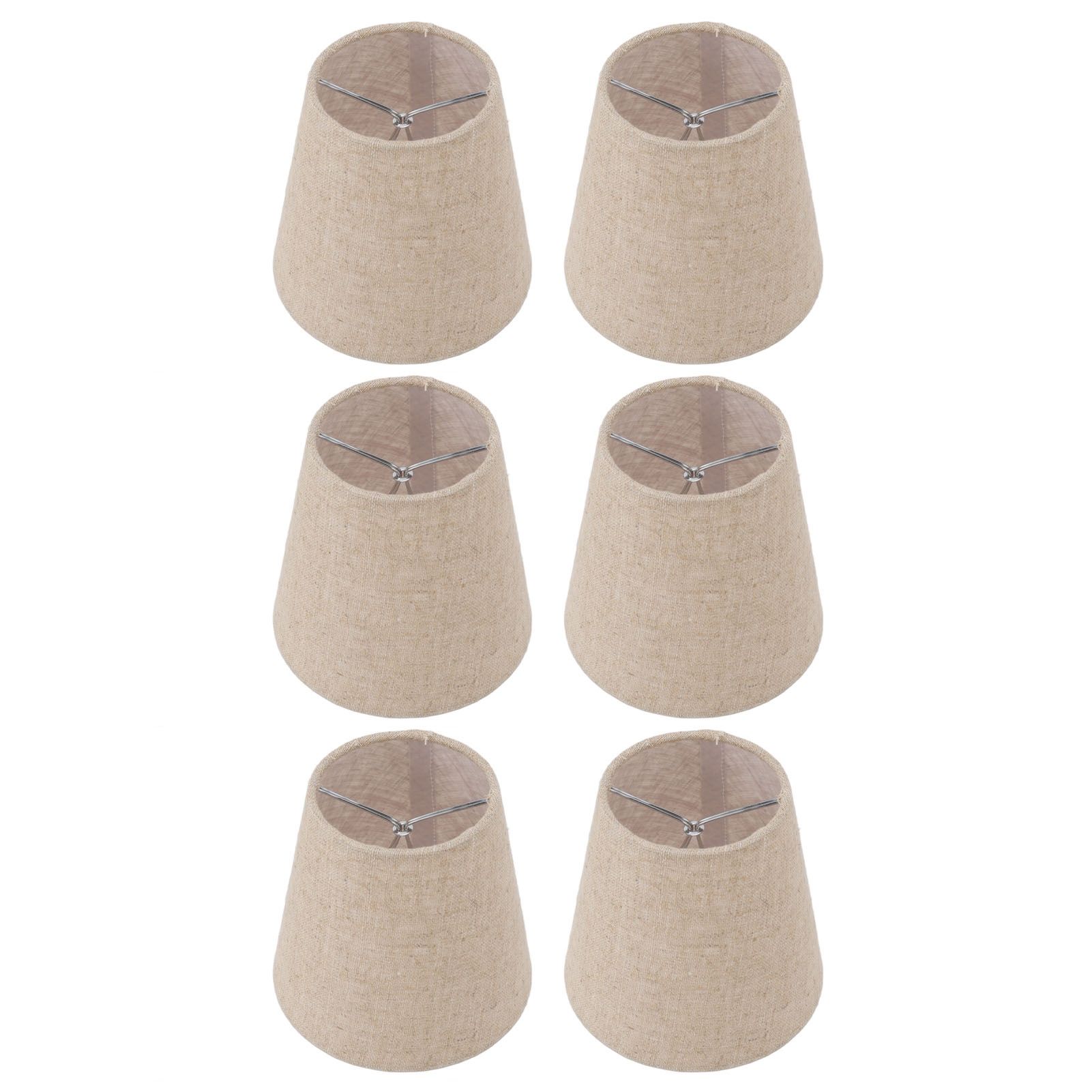 6Pcs Small Lamp Shade Clip On Drum Linen Fabric Lampshade for Candle Bulbs Lighting Accessories - Image 3