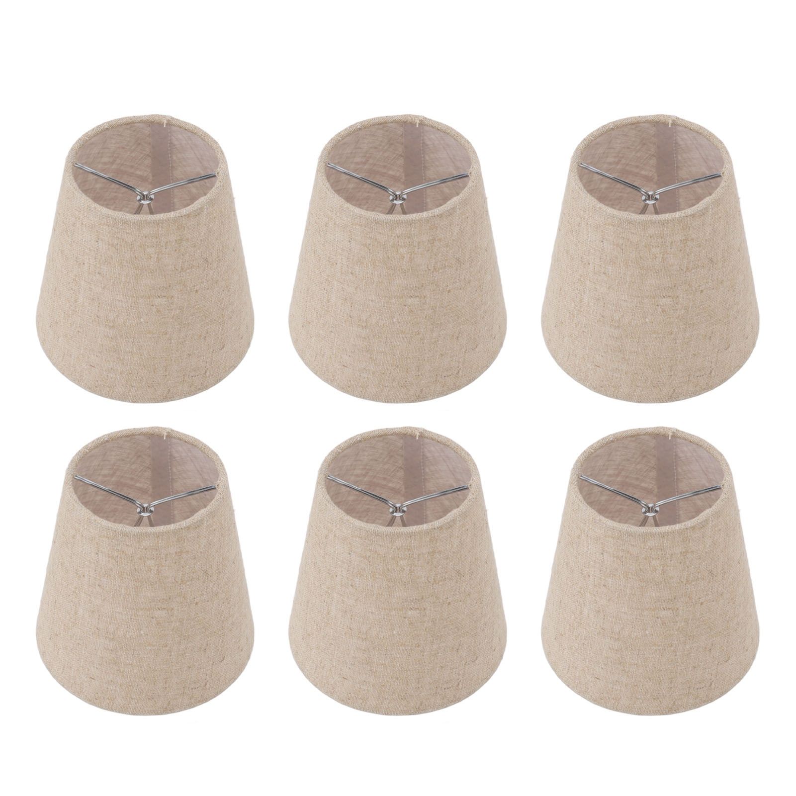 6Pcs Small Lamp Shade Clip On Drum Linen Fabric Lampshade for Candle Bulbs Lighting Accessories - Image 4