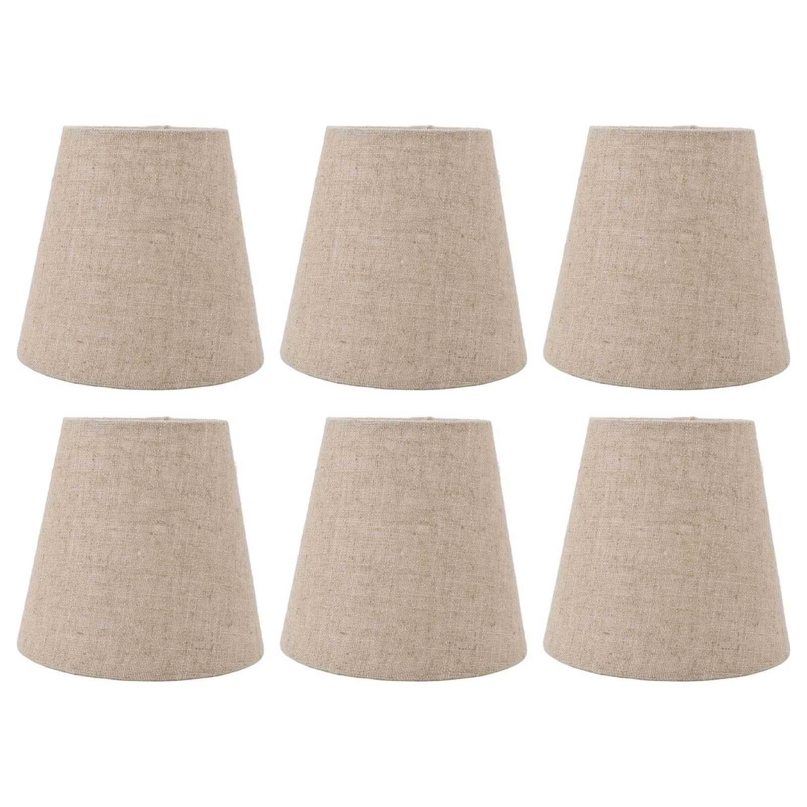6Pcs Small Lamp Shade Clip On Drum Linen Fabric Lampshade for Candle Bulbs Lighting Accessories - Image 5